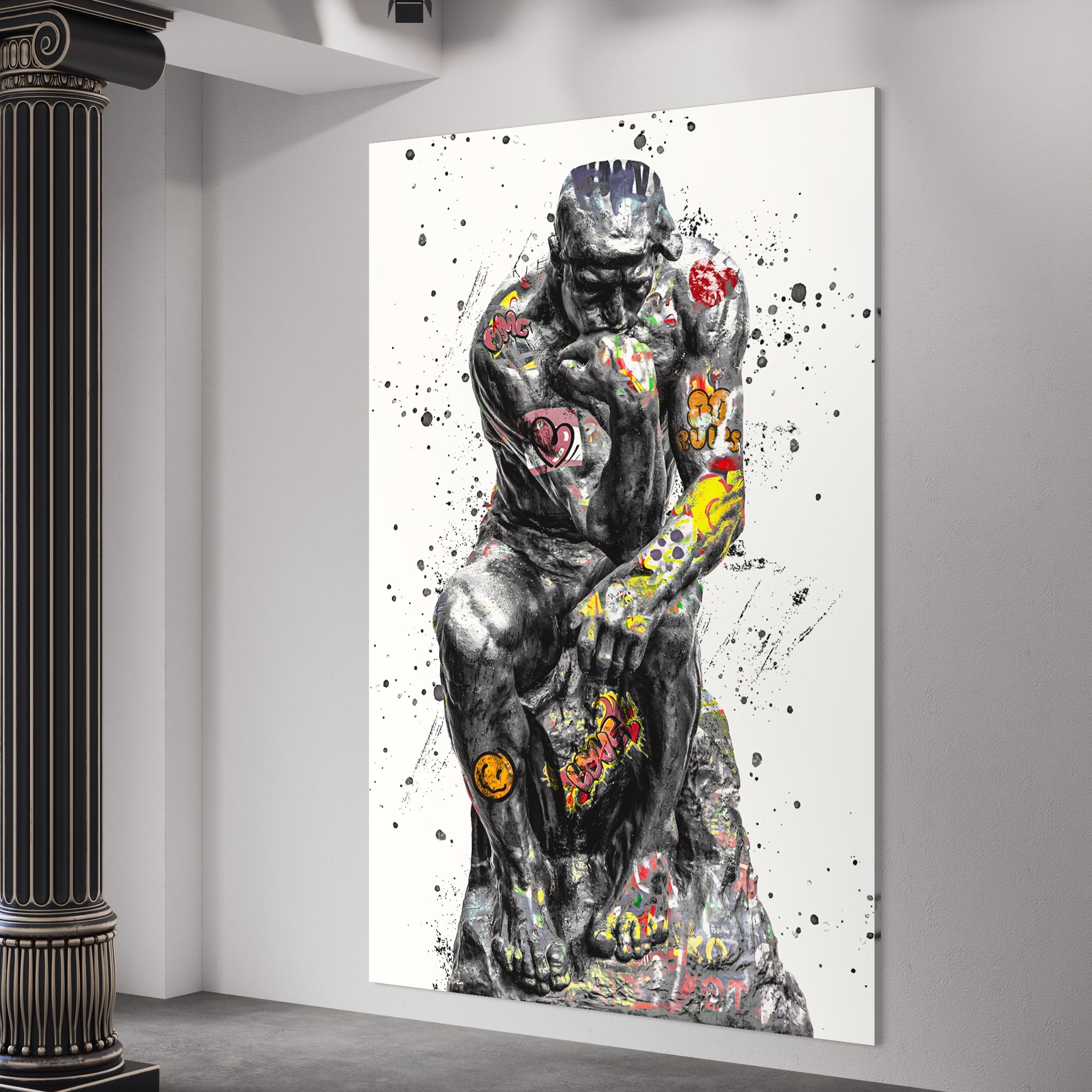 Tablou Canvas Premium LuxCanva® B1044, The Thinker ,  Living, Decorativ, Abstract, Emotie, Ganduri, Culori Vibrante