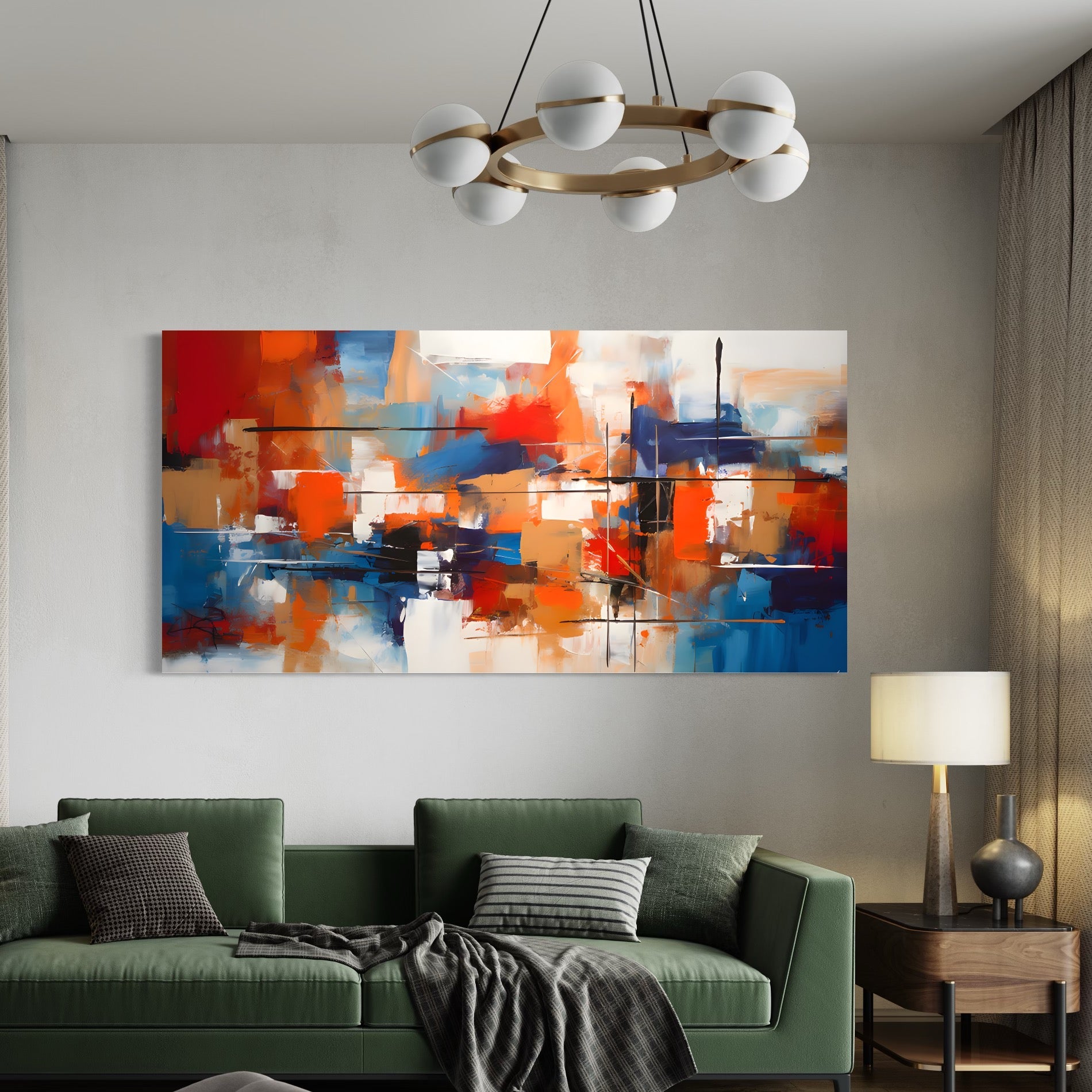 Tablou Canvas Premium LuxCanva® C1248, Pictura Multicolora Abstracta , Relaxare, Living Room, Culori Vibrante