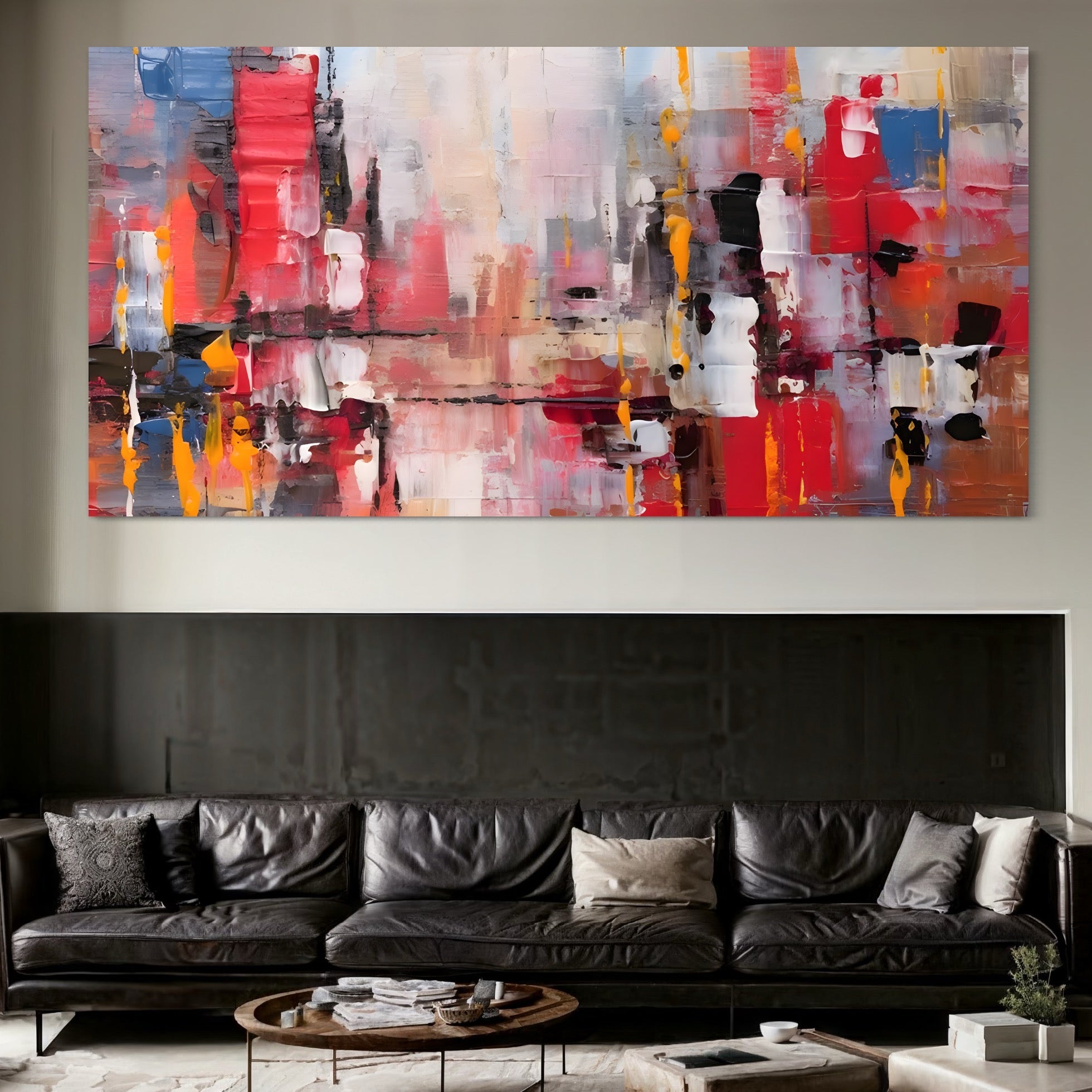 Tablou Canvas Premium LuxCanva® C1246 Culori Abstracte Pictate , Relaxare, Living Room, Culori Vibrante