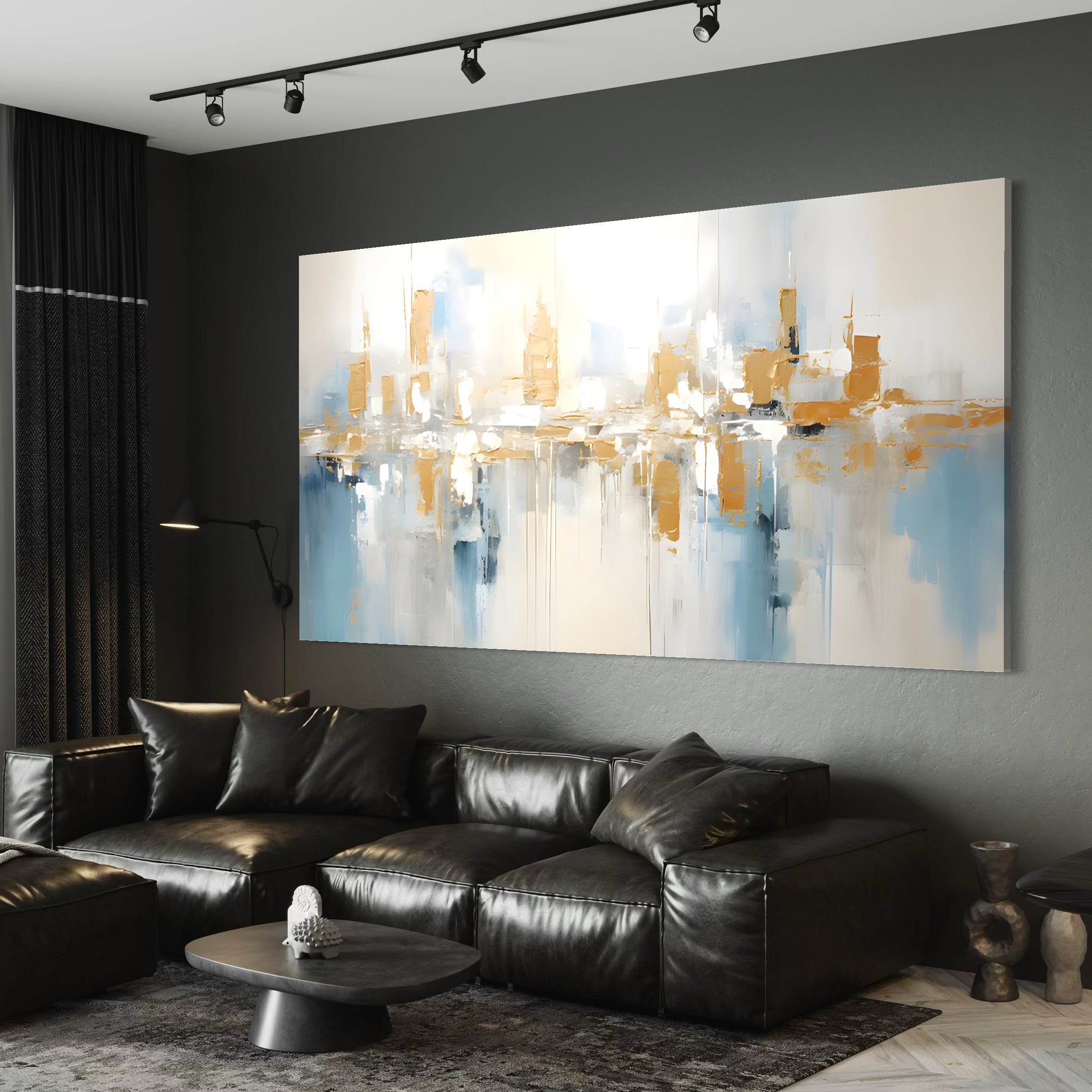 Tablou Canvas Premium LuxCanva® C1244 Abstract Paint Of Buildings , Relaxare, Living Room, Culori Vibrante