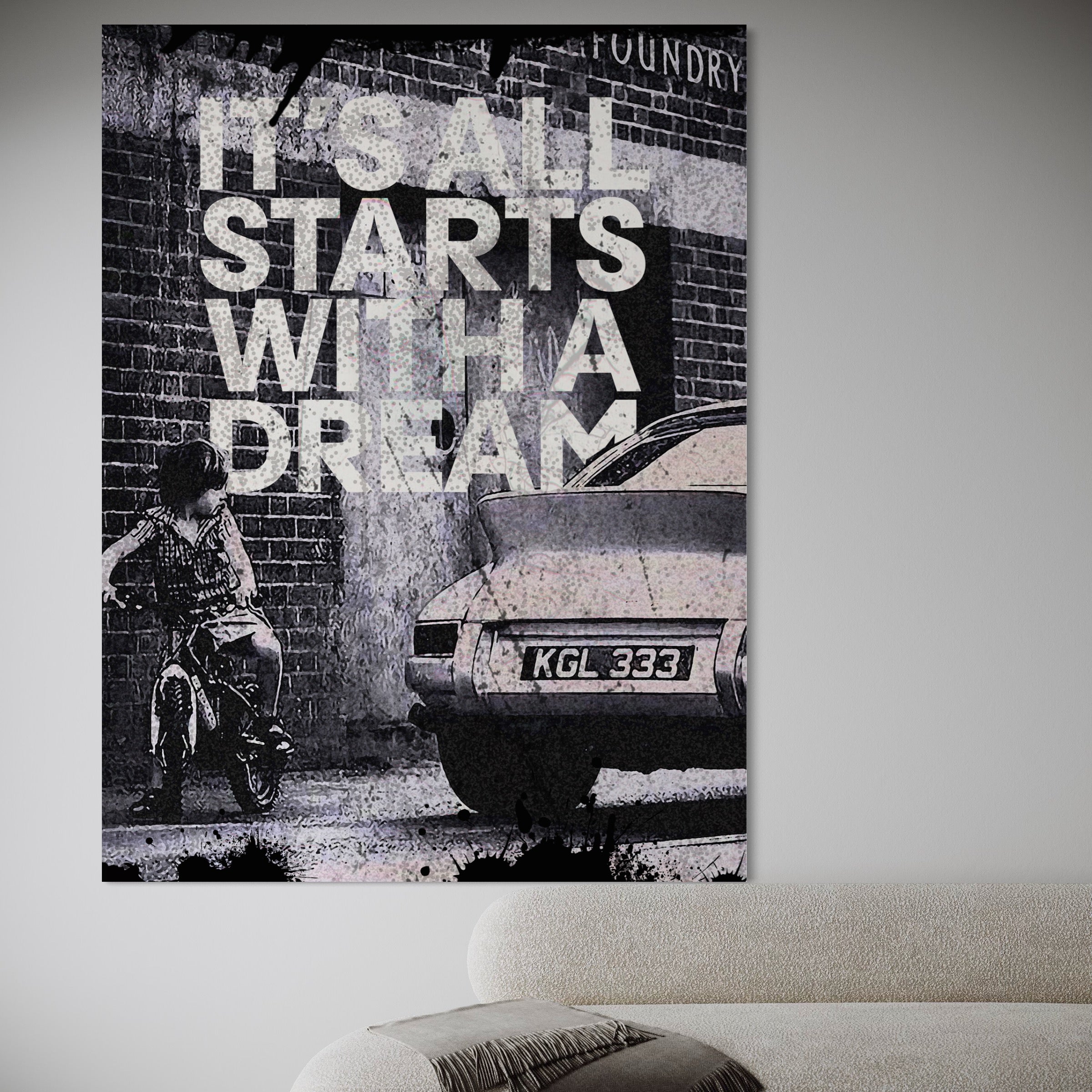 Tablou Canvas Premium LuxCanva® B1021 It's all starts with a dream , Vise, Motivational, Copil, Culori Vibrante