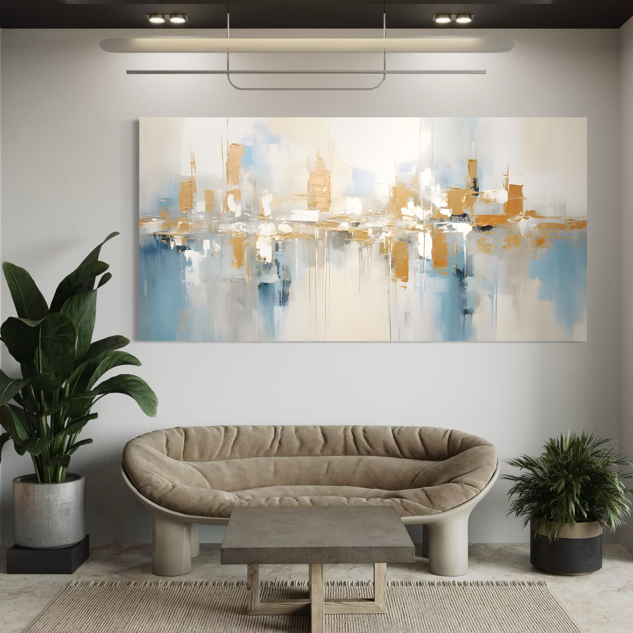 Tablou Canvas Premium LuxCanva® C1244 Abstract Paint Of Buildings , Relaxare, Living Room, Culori Vibrante