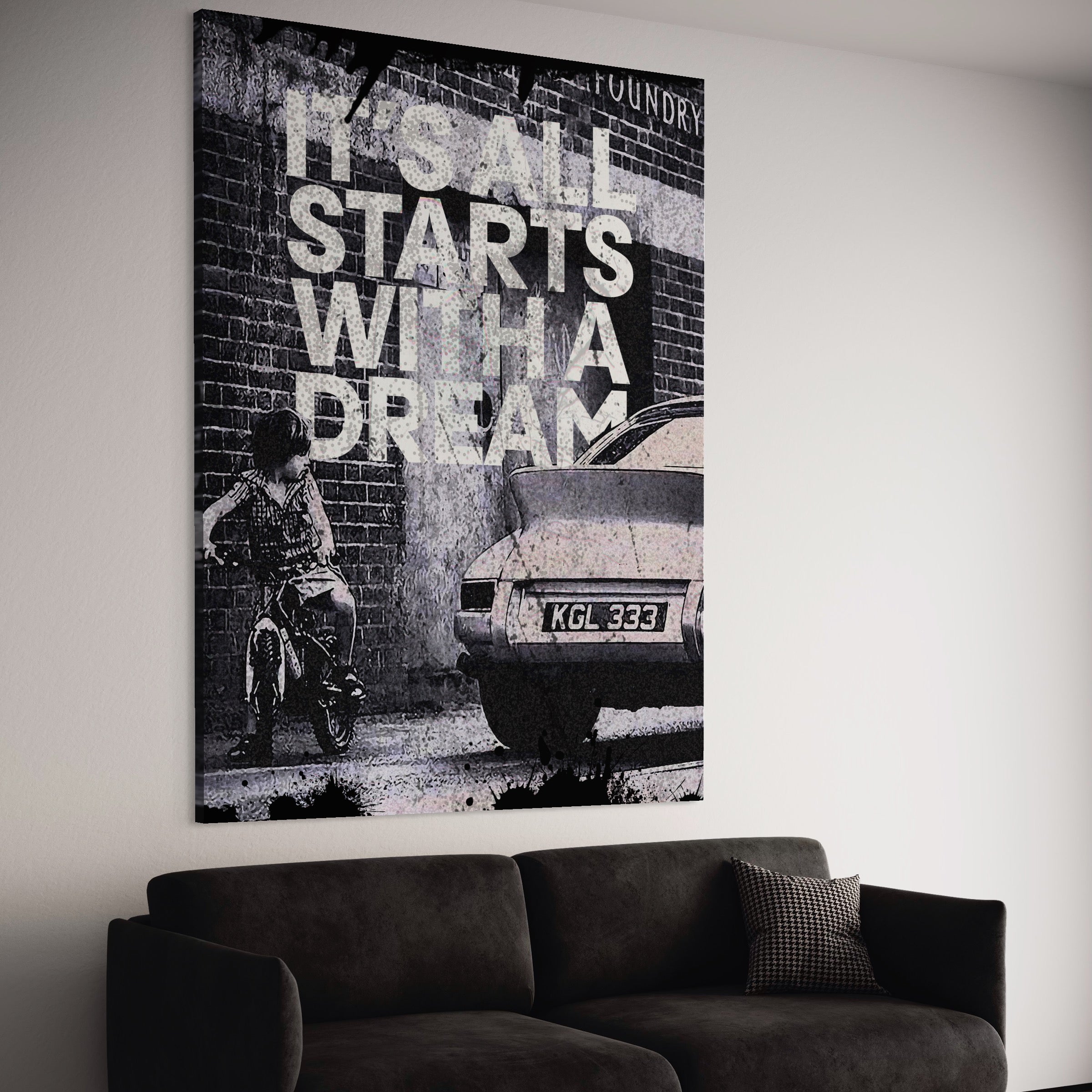 Tablou Canvas Premium LuxCanva® B1021 It's all starts with a dream , Vise, Motivational, Copil, Culori Vibrante