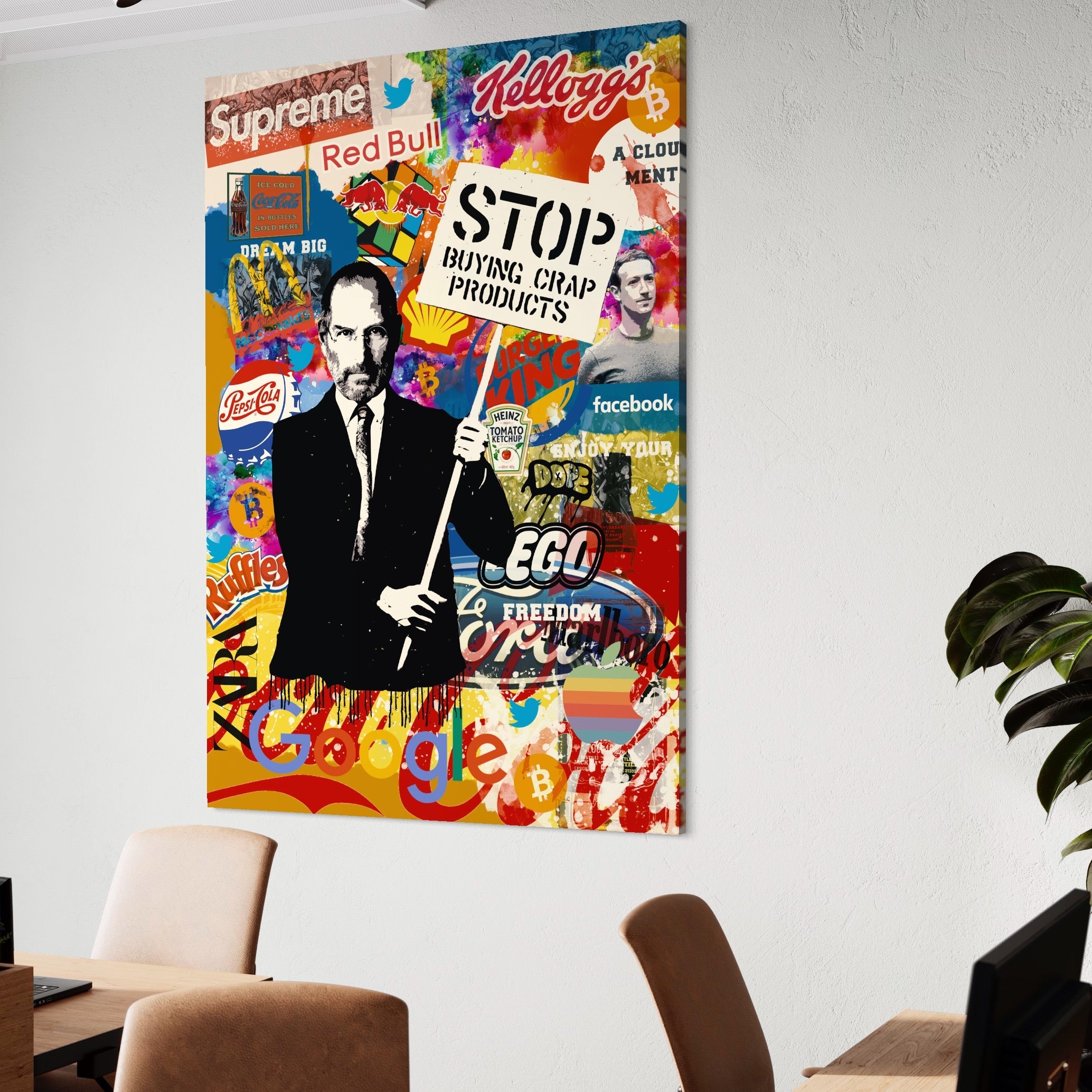 Tablou Canvas Premium LuxCanva® B1015, Steve Jobs , Motivational, Apple, Antreprenor, Geniu, Culori Vibrante