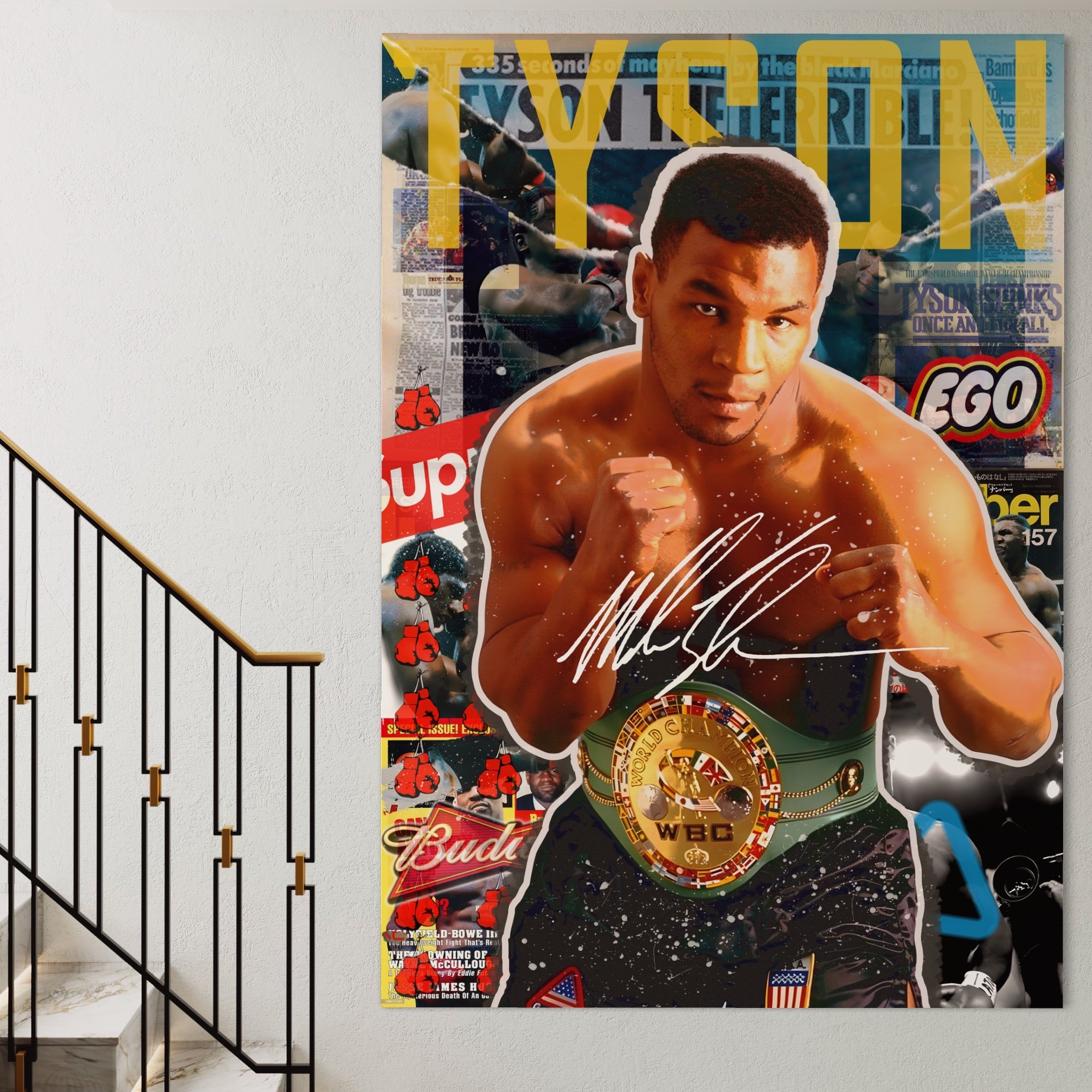 Tablou Canvas Premium LuxCanva® B1008, Mike Tyson , Sportivi, Box, Pugilist, Culori Vibrante