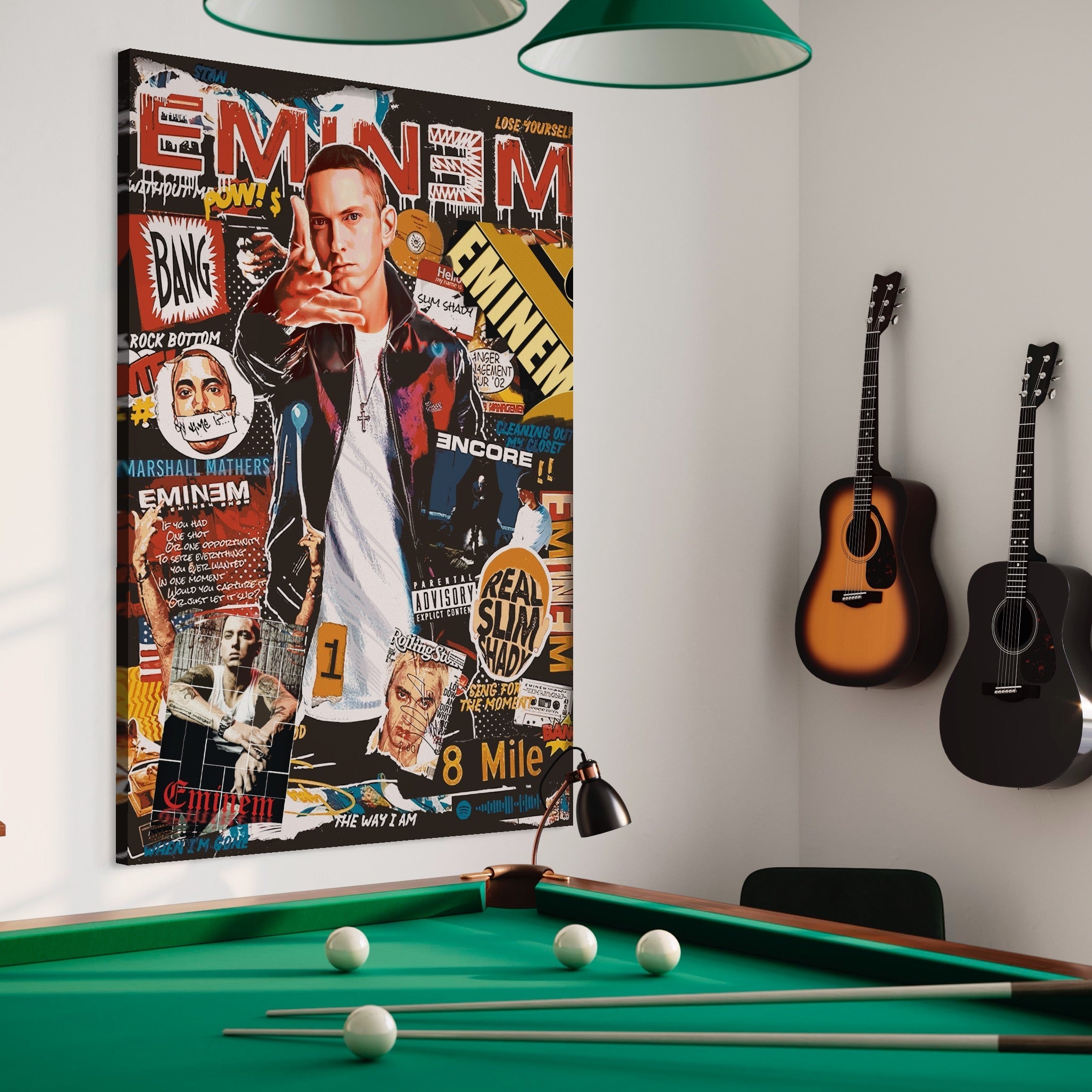 Tablou Canvas Premium LuxCanva® B1003, Eminem , Decorativ, Muzica, Vedete, Hip-Hop, Culori Vibrante