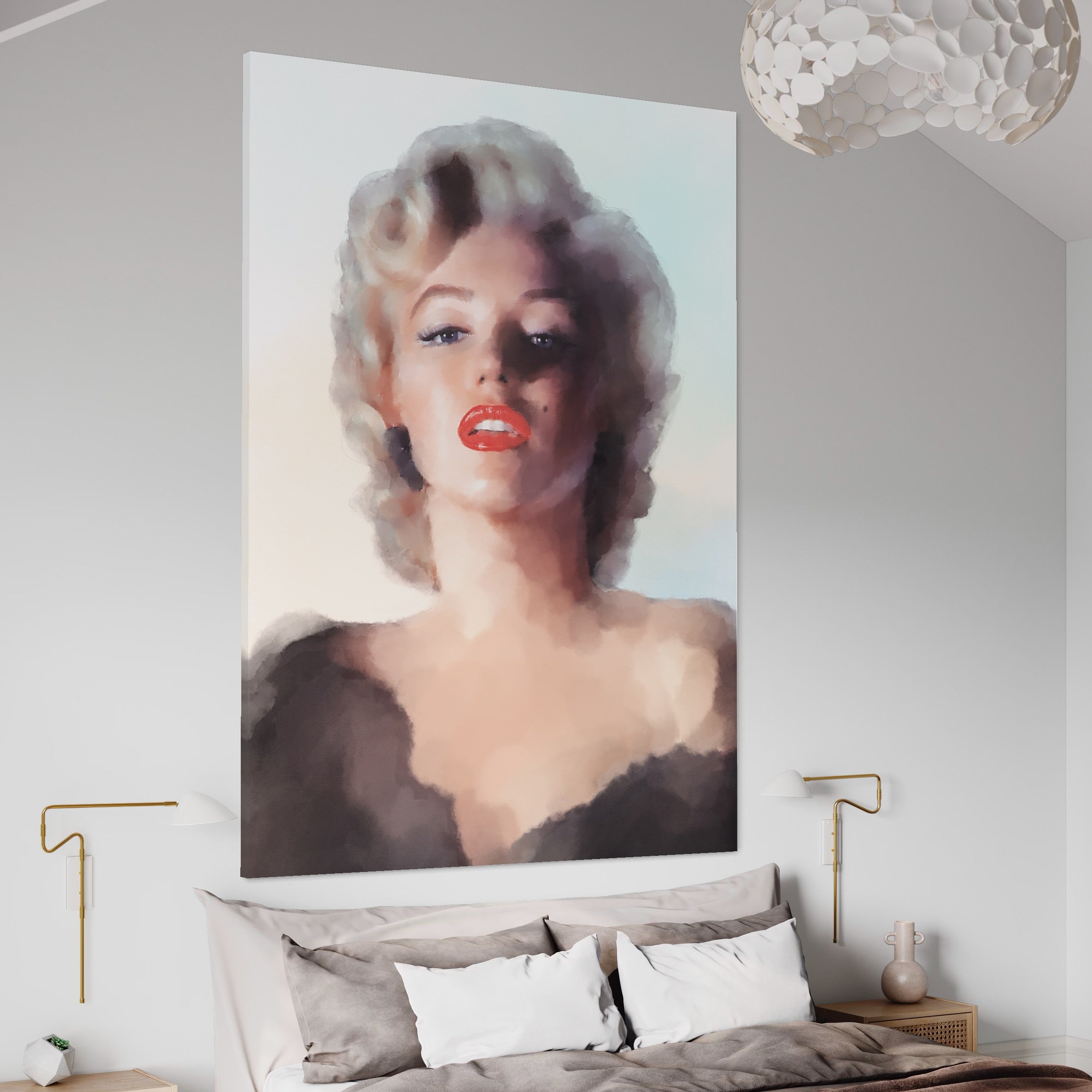 Tablou Canvas Premium LuxCanva® A1361, Marilyn Monroe ,  Living, Actrita, Sex Simbol, Diva, Cantareata, Dressing, Culori Vibrante