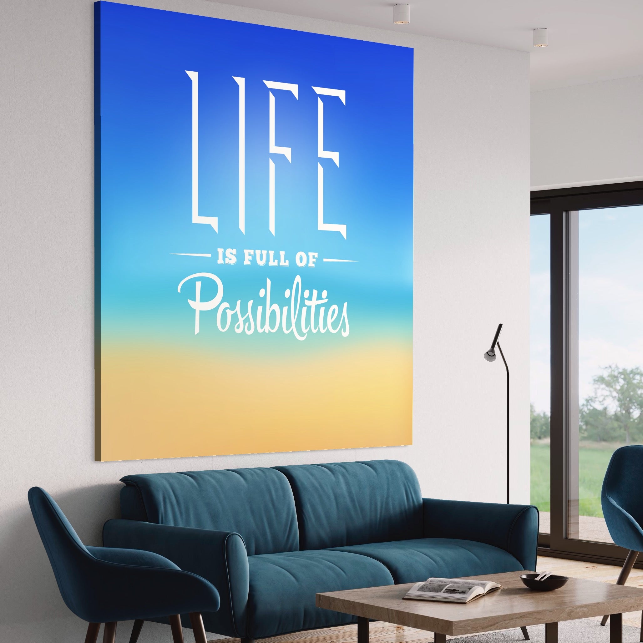 Tablou Canvas Premium LuxCanva® A1360, Possibilities Life , Living, Motivational, Munca, Inspirational, Birou, Culori Vibrante