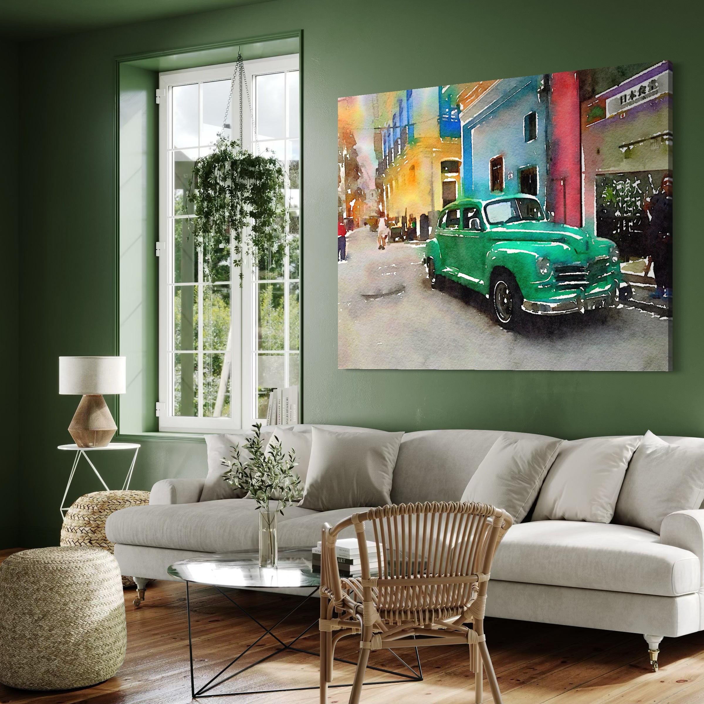 Tablou Canvas Premium LuxCanva® C1003, Old Car , Living, Strada, Vacanta, Masina, Camera Copil, Culori Vibrante