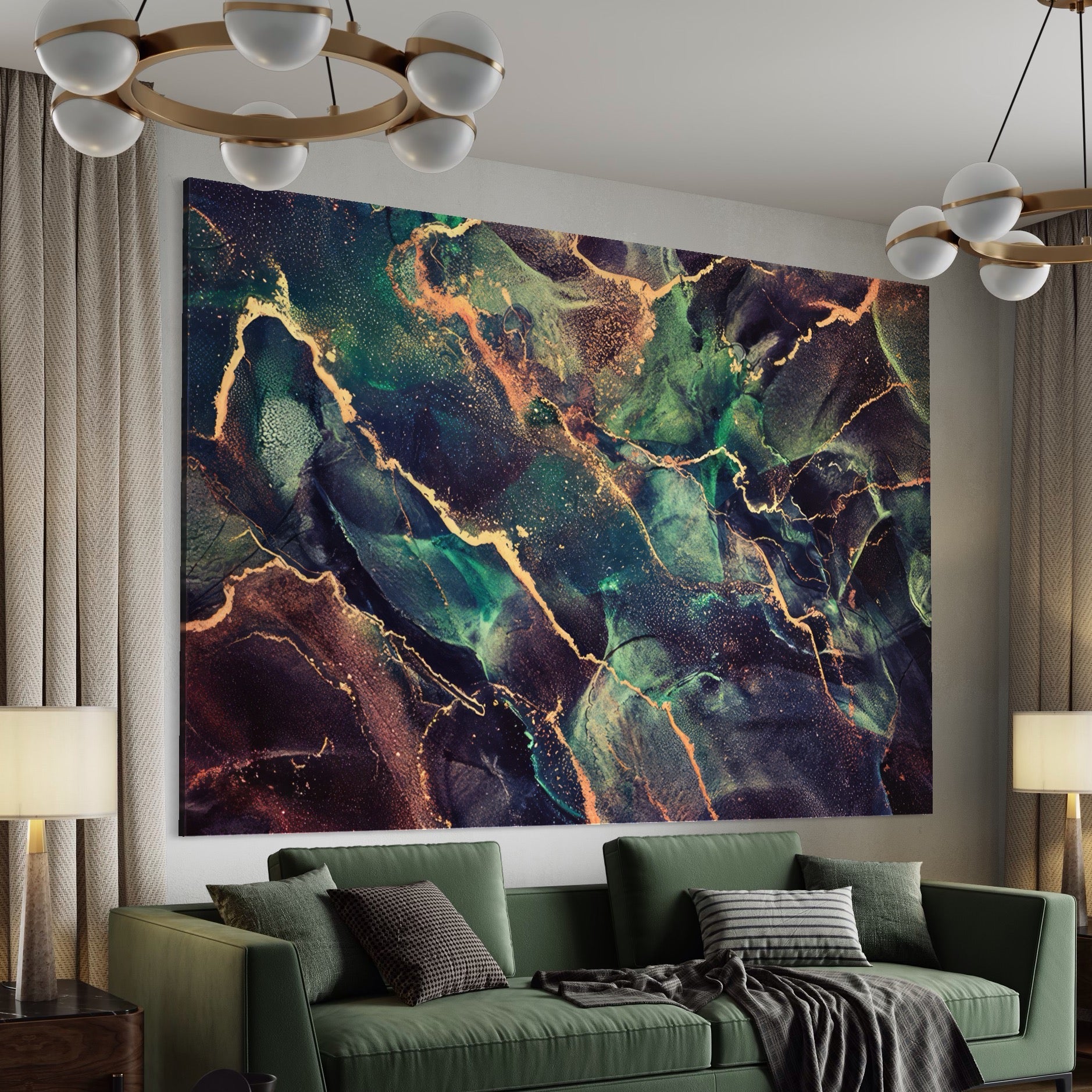 Tablou Canvas Premium LuxCanva® A1355, Abstract Dream , Dormitor, Natural Pigment, Luxury Art, Living, Culori Vibrante
