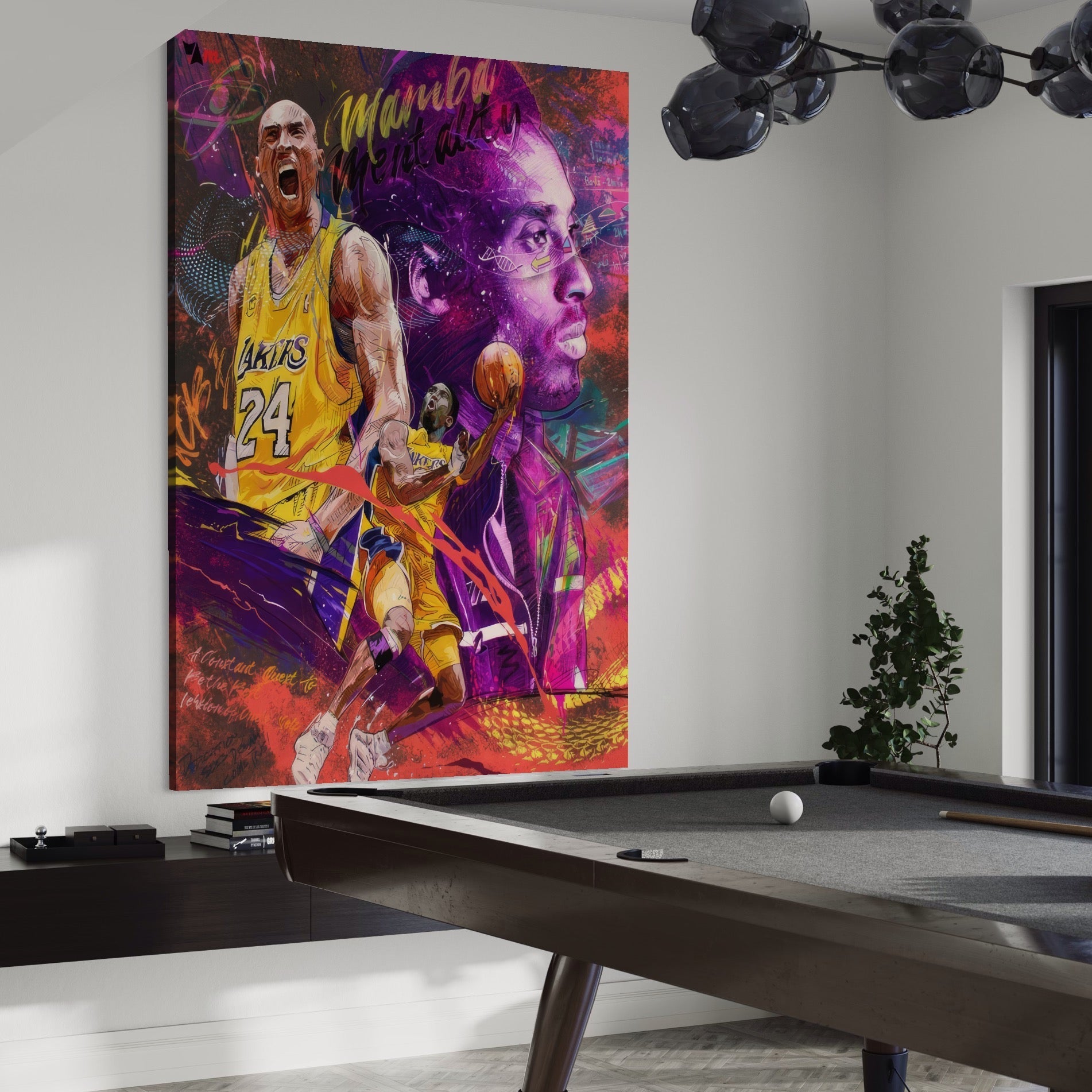 Tablou Canvas Premium LuxCanva® A1353, Kobe Bryant , Living, Baschetbalist, NBA, Club Sportiv, Lakers, Culori Vibrante