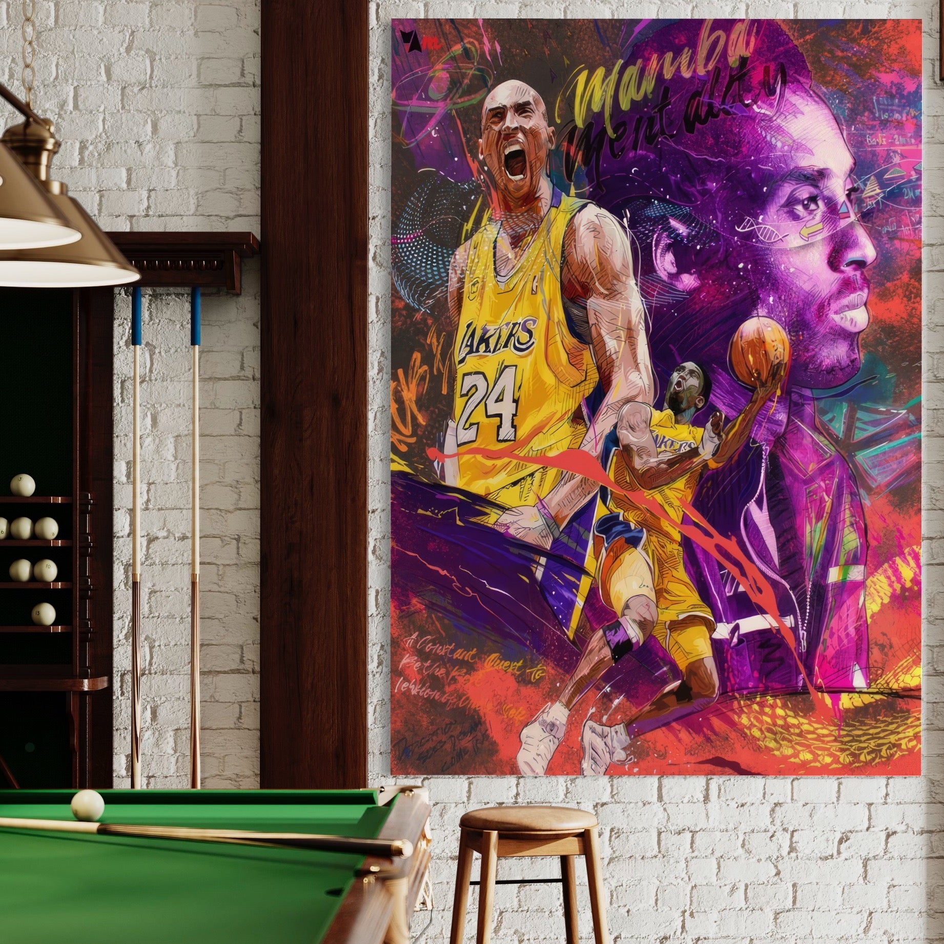 Tablou Canvas Premium LuxCanva® A1353, Kobe Bryant , Living, Baschetbalist, NBA, Club Sportiv, Lakers, Culori Vibrante
