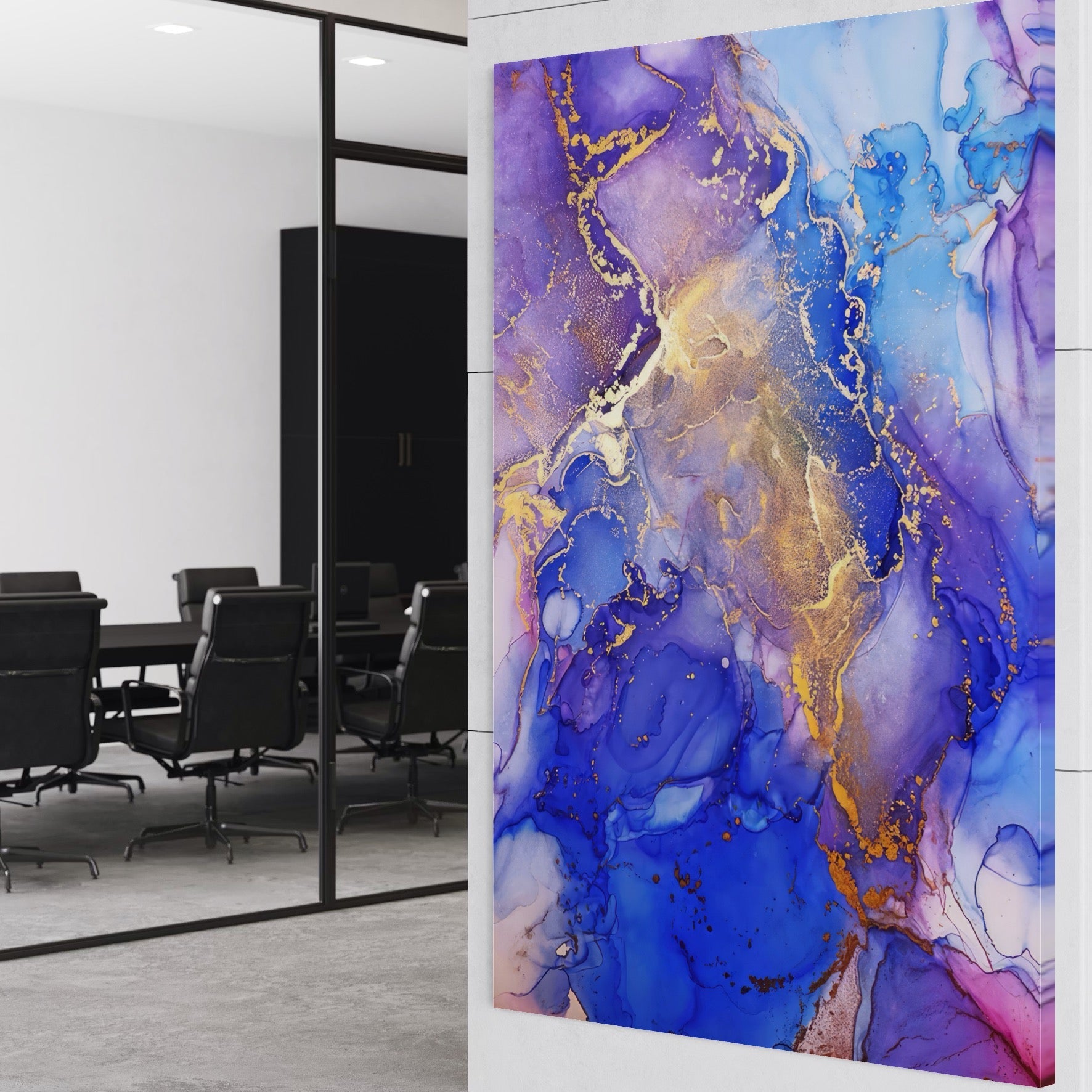 Tablou Canvas Premium LuxCanva® A1352, Purple And Blue Marble , Living, Decorativ, Abstract, Colorat, Studio, Culori Vibrante