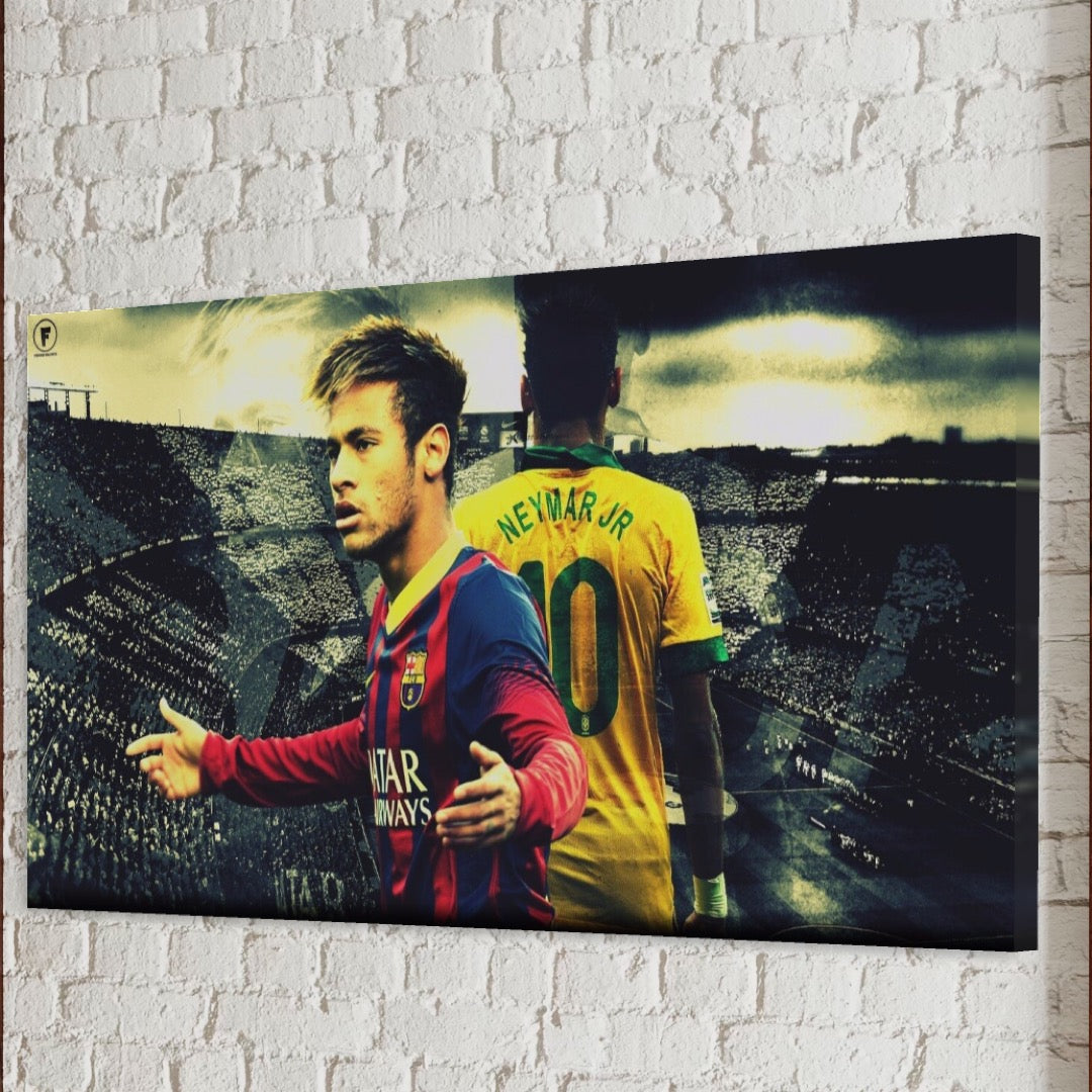 Tablou Canvas Premium LuxCanva® A1346, Neymar Jr , Silva Júnior Santos, Fotbalist, Mijlocas, Brazilia, Game Room, Culori Vibrante