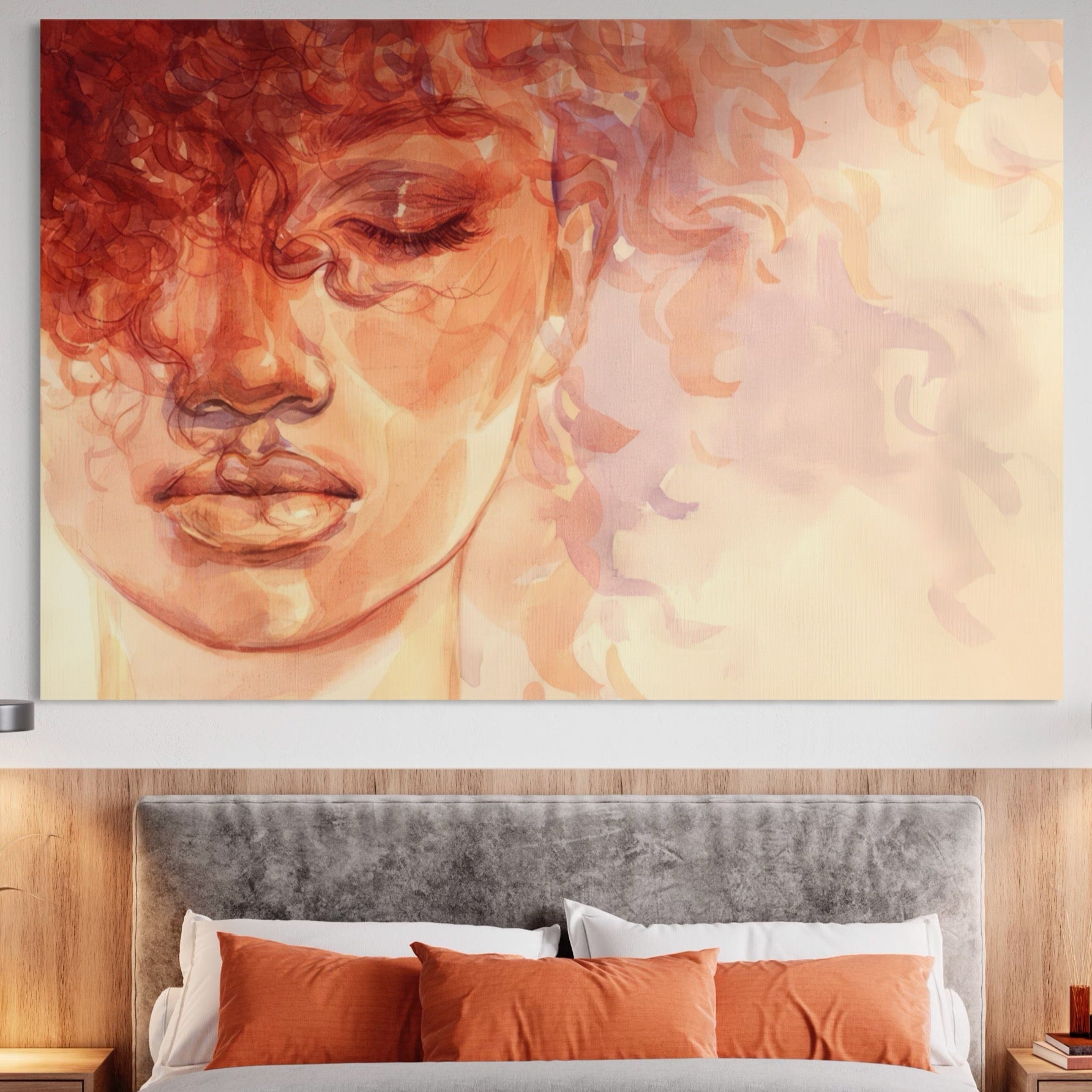 Tablou Canvas Premium LuxCanva® A1341, Woman Face , Living, Frumusete, Baby Doll, Buze, Culori Vibrante