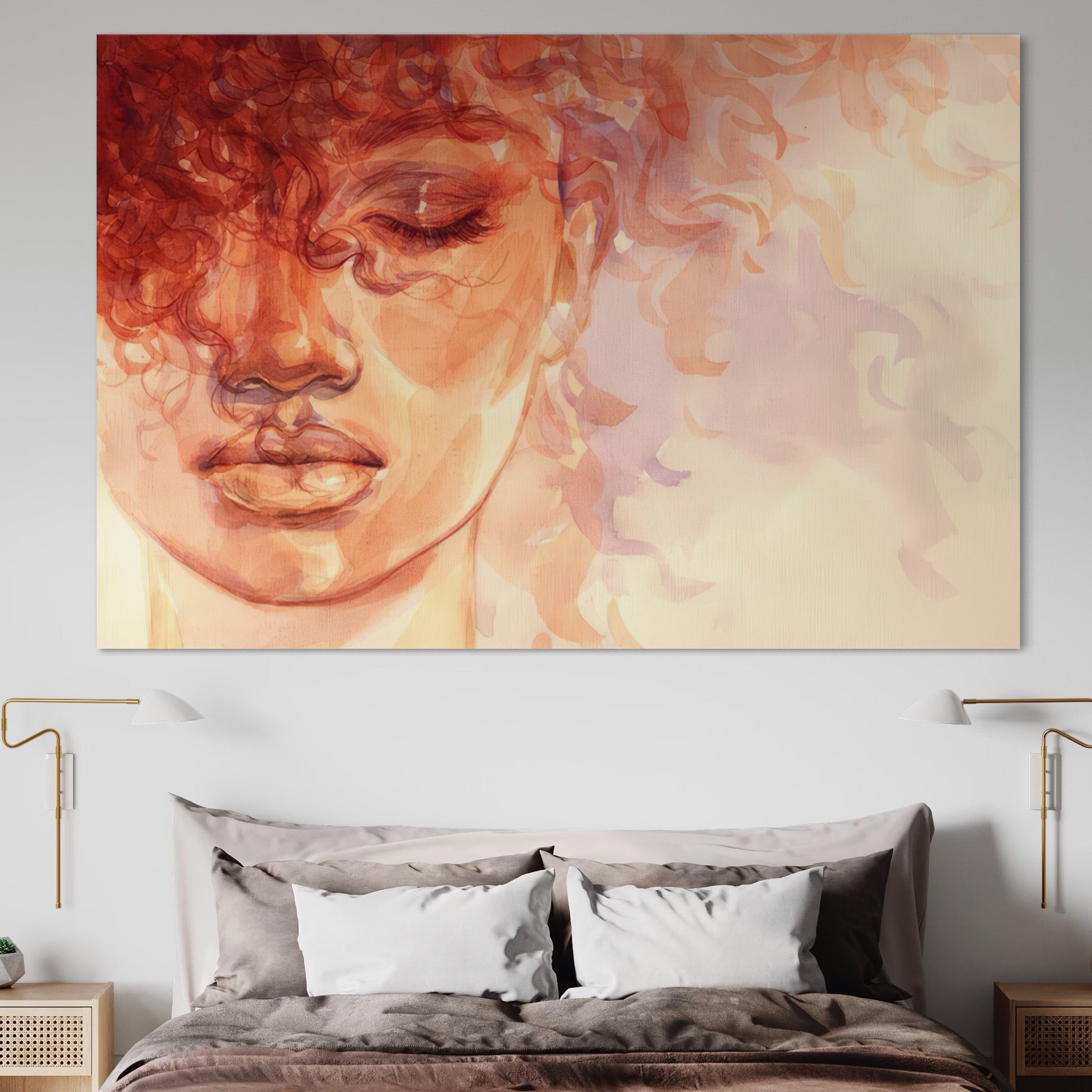 Tablou Canvas Premium LuxCanva® A1341, Woman Face , Living, Frumusete, Baby Doll, Buze, Culori Vibrante