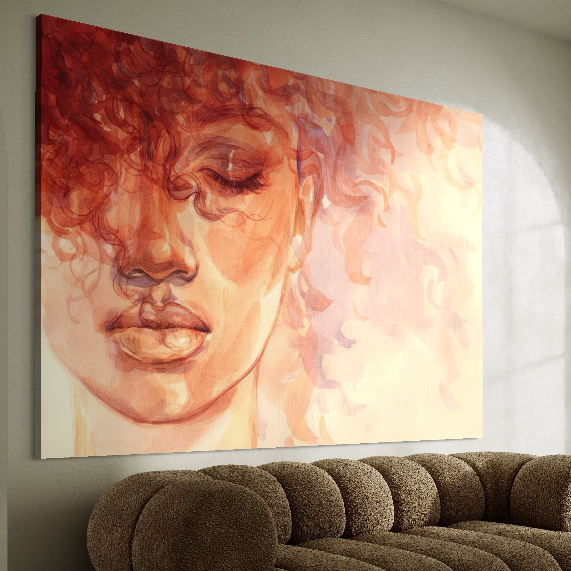 Tablou Canvas Premium LuxCanva® A1341, Woman Face , Living, Frumusete, Baby Doll, Buze, Culori Vibrante