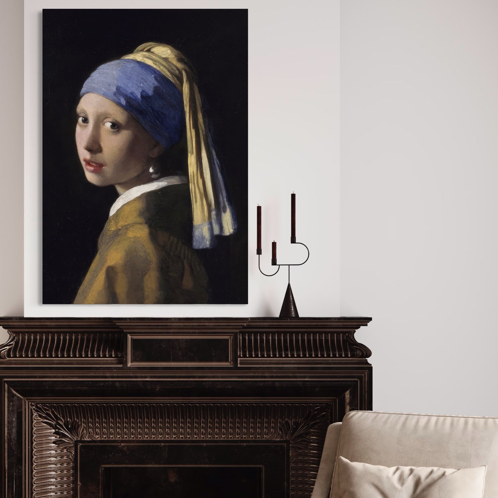 Tablou Canvas Premium LuxCanva® A1338, Girl With A Pearl Earring , Galerie De Arta, Fata Cu Turban, Johannes Vermeer, Pictura, Studio, Culori Vibrante