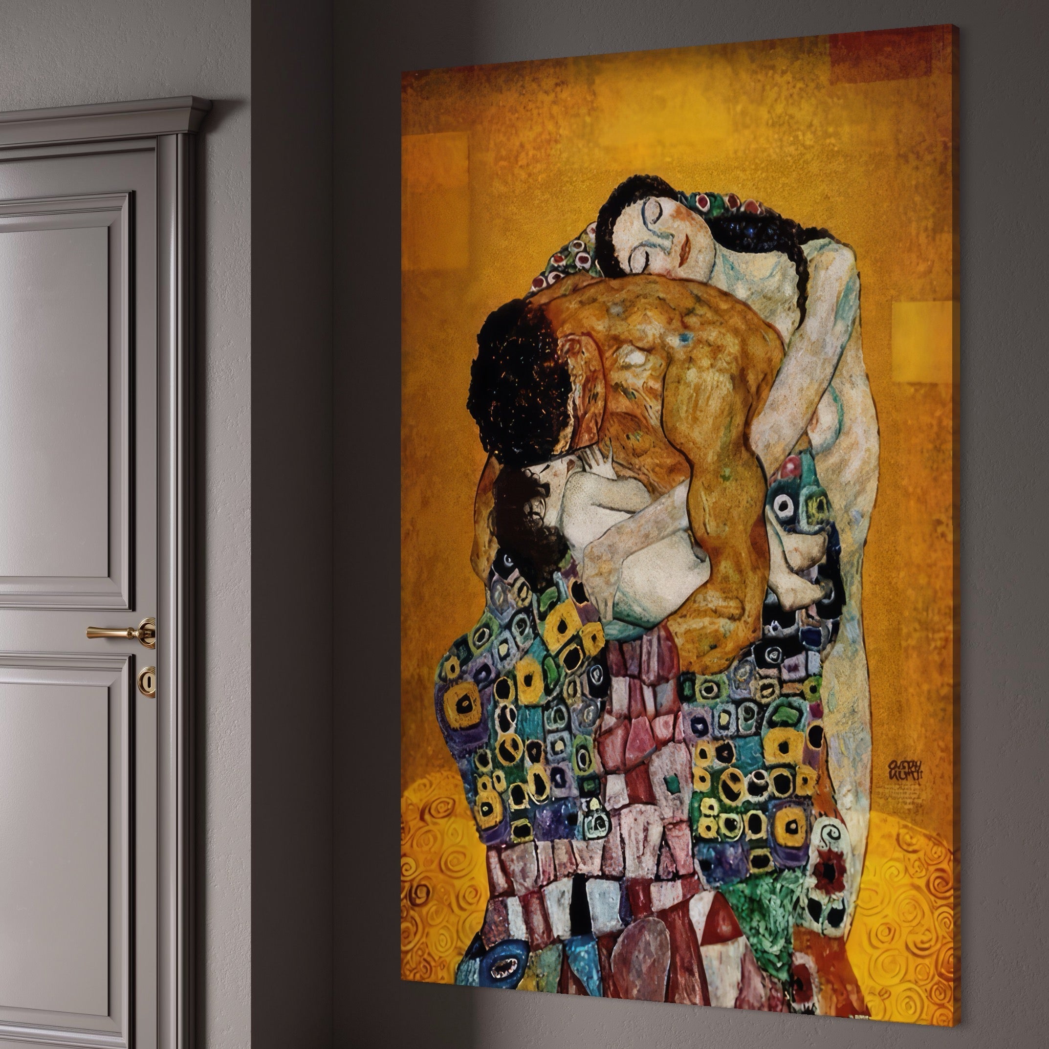 Tablou Canvas Premium LuxCanva® A1331, The Family ,  Galerie De Arta, Gustav Klimt, Familie, Pictor, Decorator, Studio, Culori Vibrante