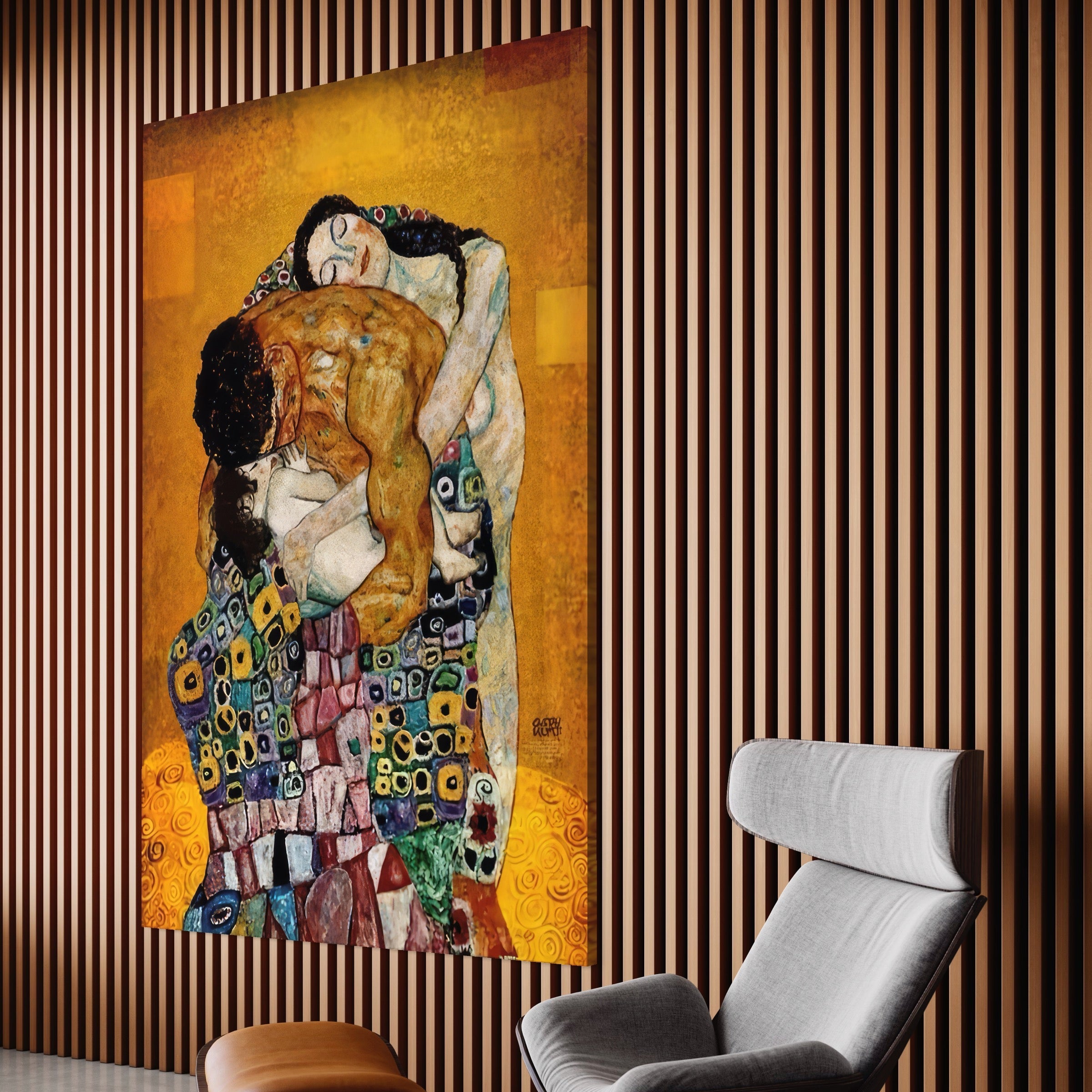 Tablou Canvas Premium LuxCanva® A1331, The Family ,  Galerie De Arta, Gustav Klimt, Familie, Pictor, Decorator, Studio, Culori Vibrante