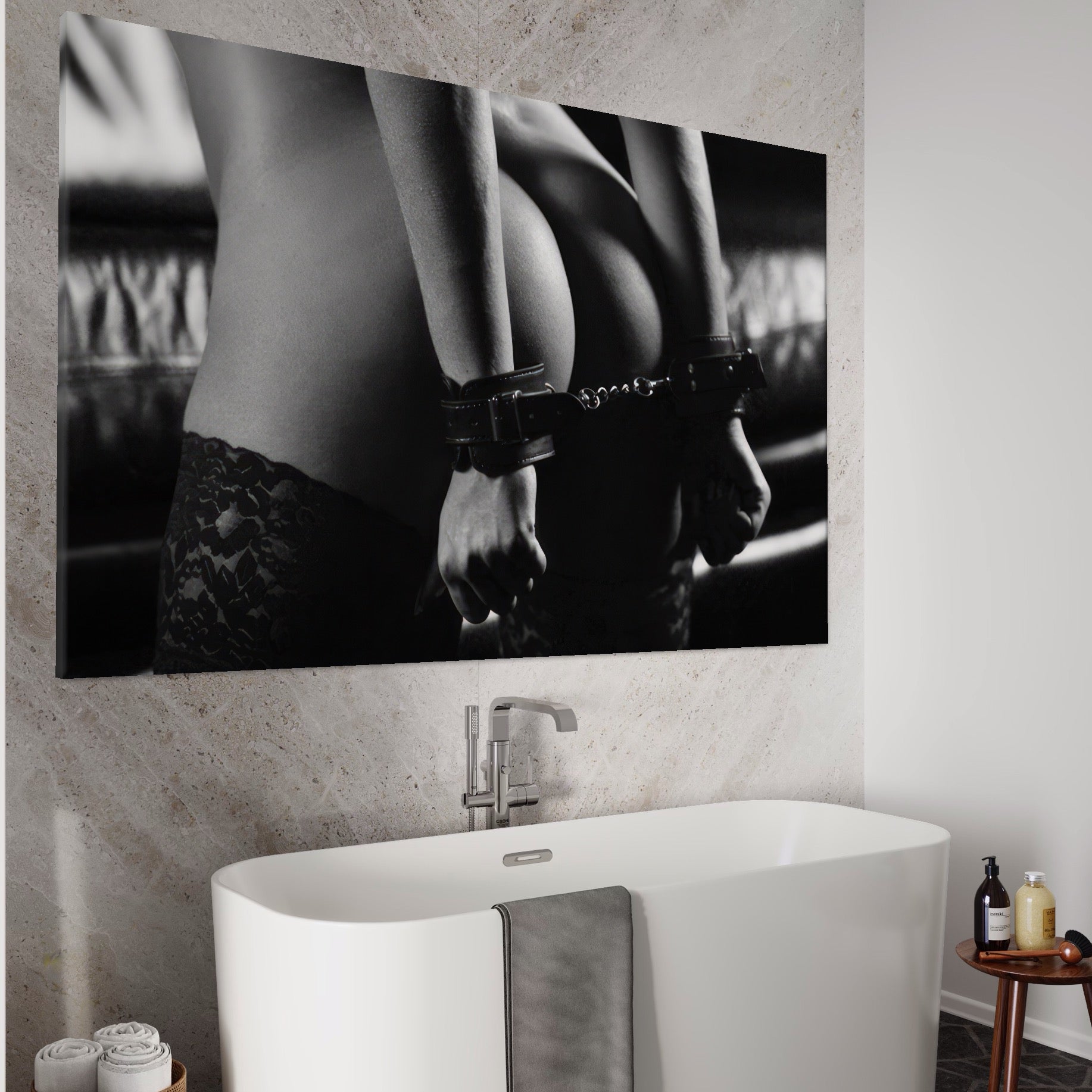 Tablou Canvas Premium LuxCanva® A1329, Erotic Art , Living, Sexi, Nude, Catuse, Sexy Body, Studio, Culori Vibrante