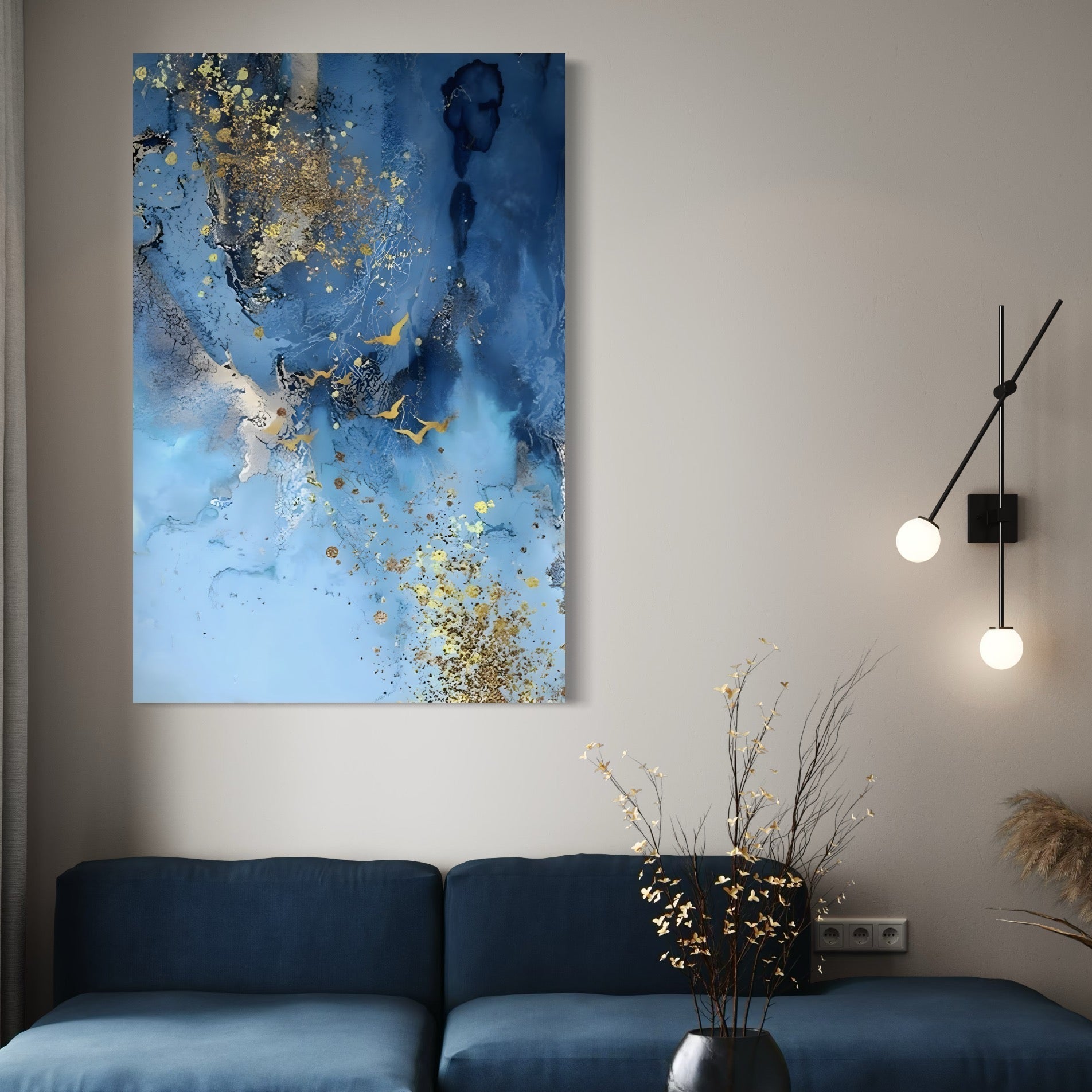 Tablou Canvas Premium LuxCanva® C1014, Pasari Pe Cer , Abstract, Culori, Living, Dormitor, Birou, Relaxare, Culori Vibrante