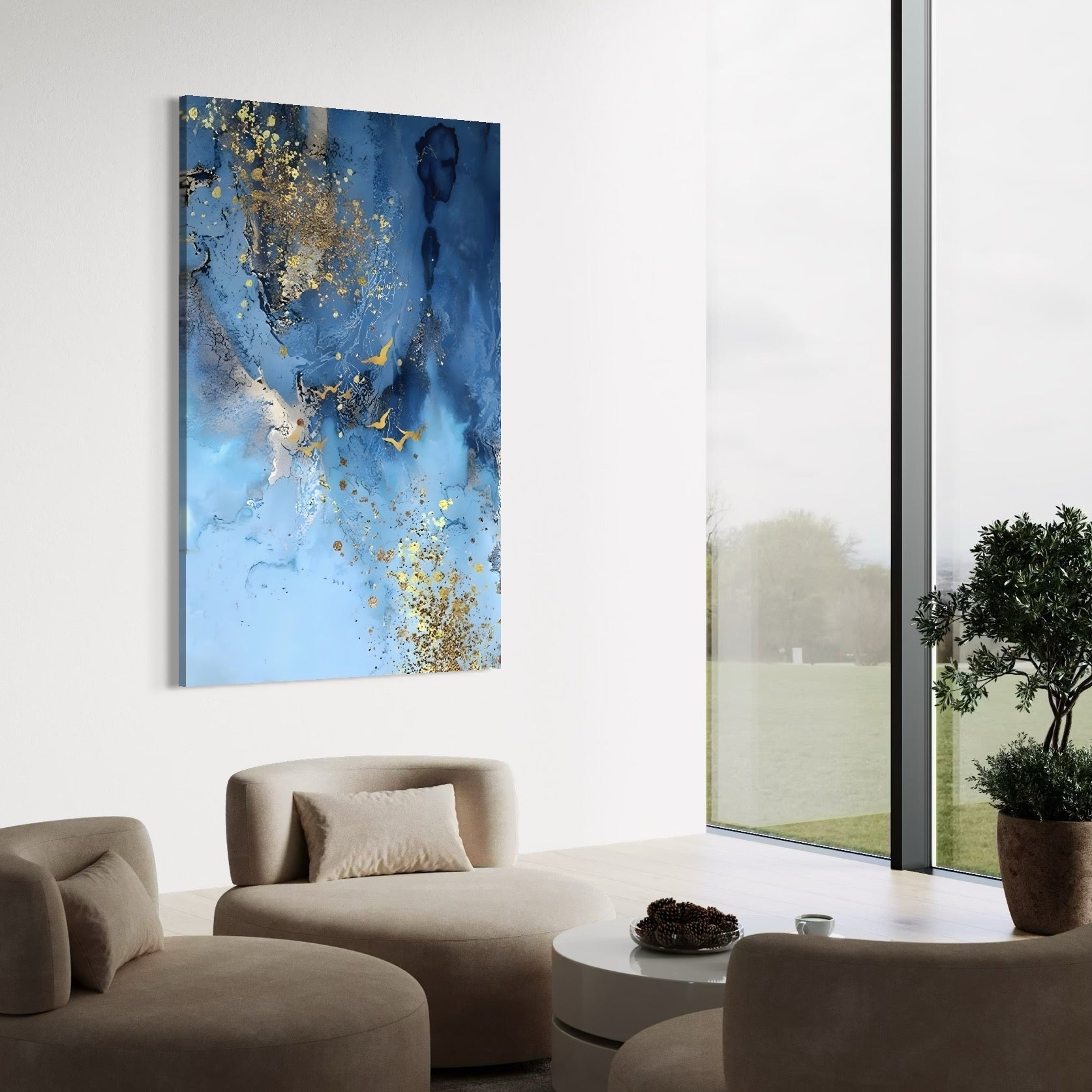 Tablou Canvas Premium LuxCanva® C1014, Pasari Pe Cer , Abstract, Culori, Living, Dormitor, Birou, Relaxare, Culori Vibrante