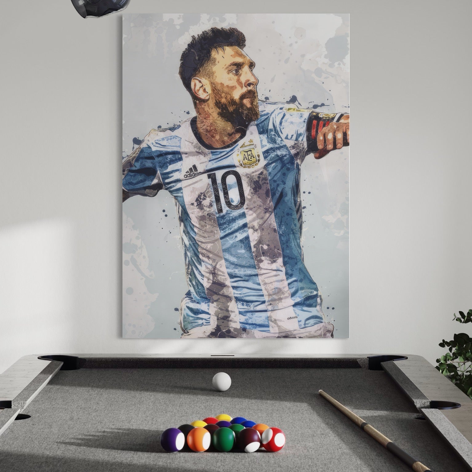 Tablou Canvas Premium LuxCanva® A1323, Lionel Messi , Living, Foltablist, Balonul De Aur, FC Barcelona, Sport, Studio, Culori Vibrante