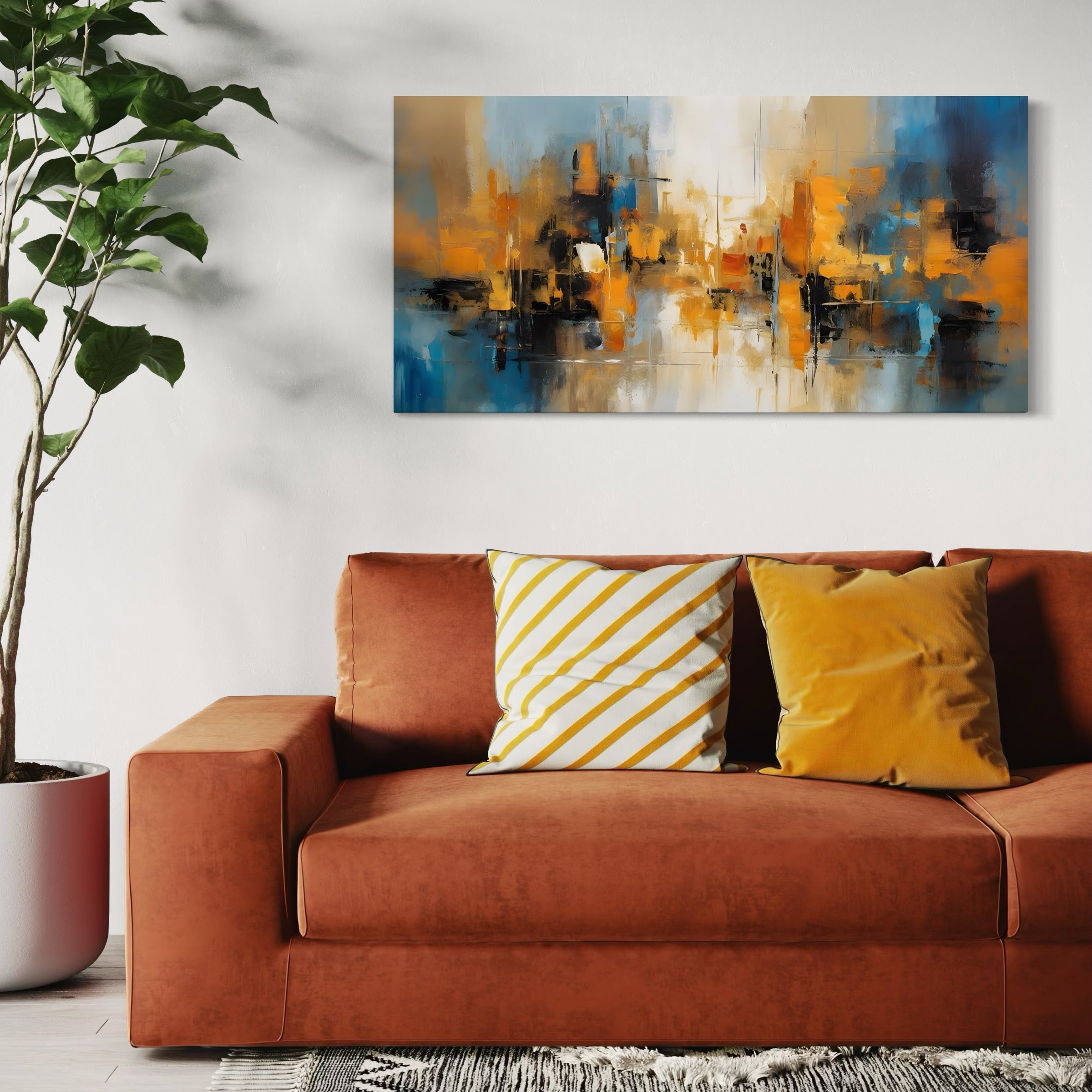 Tablou Canvas Premium LuxCanva® A1624, Reflexie Colorata , Room, Decorativ, Cromatic, Contrast, Abstract, Dormitor, Culori Vibrante