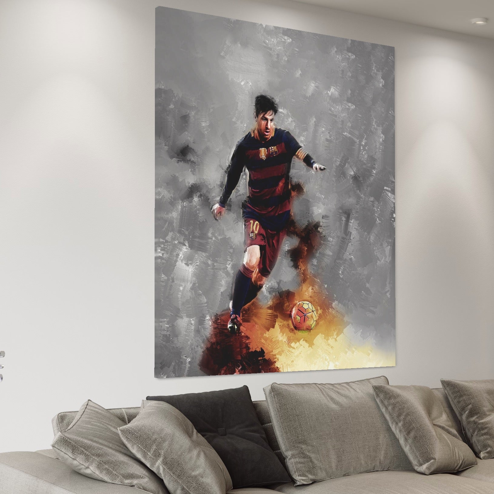 Tablou Canvas Premium LuxCanva® A1321, Lionel Andrés Messi , Living, Fotbal, Atacant, Balon De Aur, Studio, Culori Vibrante