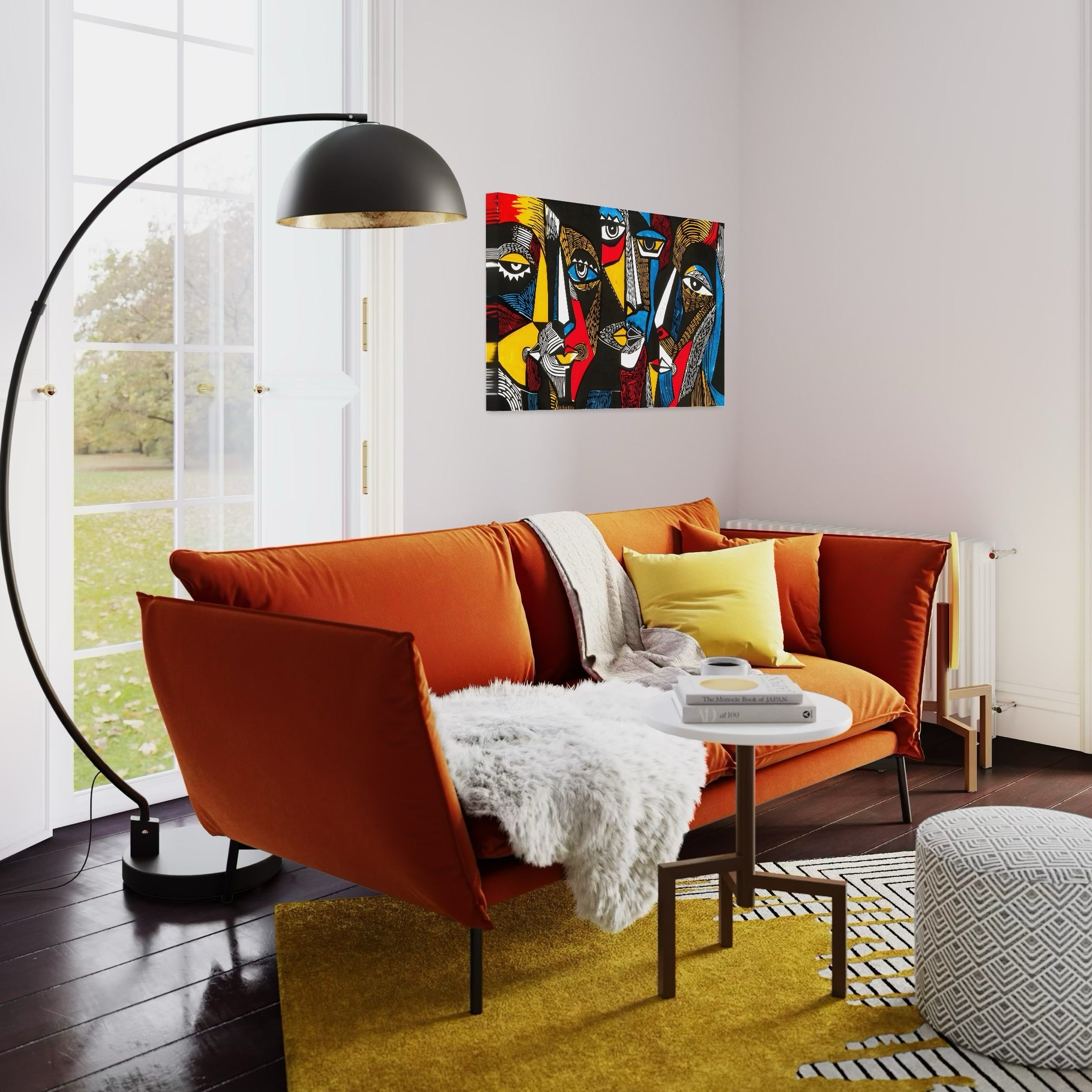 Tablou Canvas Premium LuxCanva® A1638, Dual View ,  Room, Abstract, Fete Colorate, Dormitor, Culori Vibrante