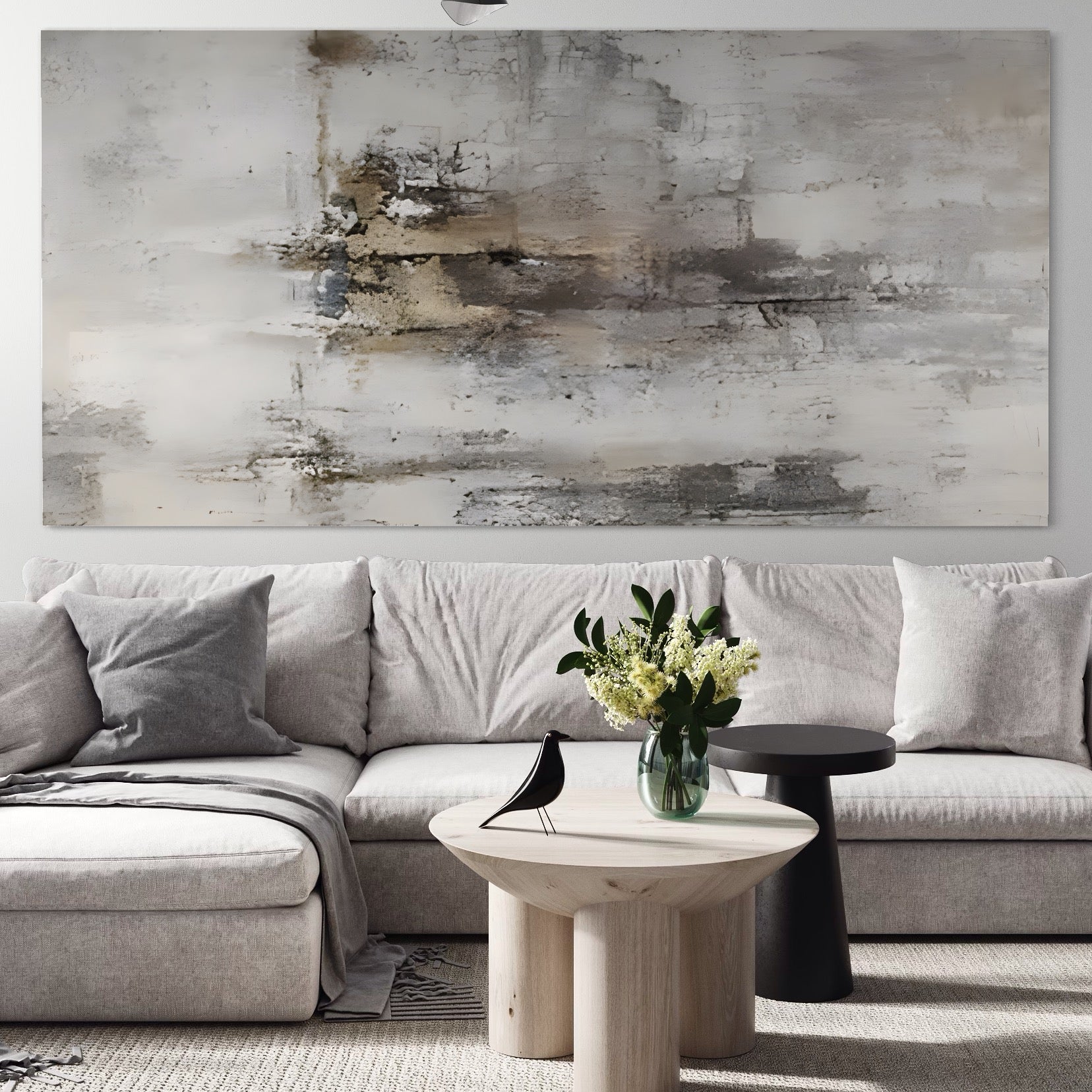 Tablou Canvas Premium LuxCanva® A1312, Abstract Gray , Living, Gri, Decorativ, Dormitor, Bronz, Culori Vibrante