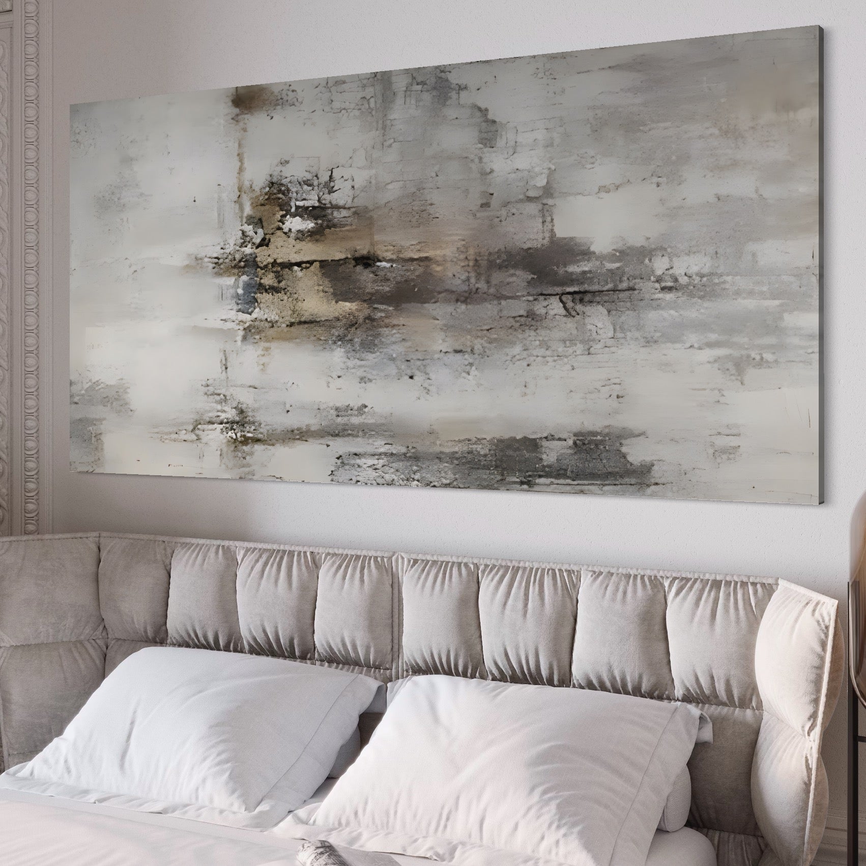 Tablou Canvas Premium LuxCanva® A1312, Abstract Gray , Living, Gri, Decorativ, Dormitor, Bronz, Culori Vibrante
