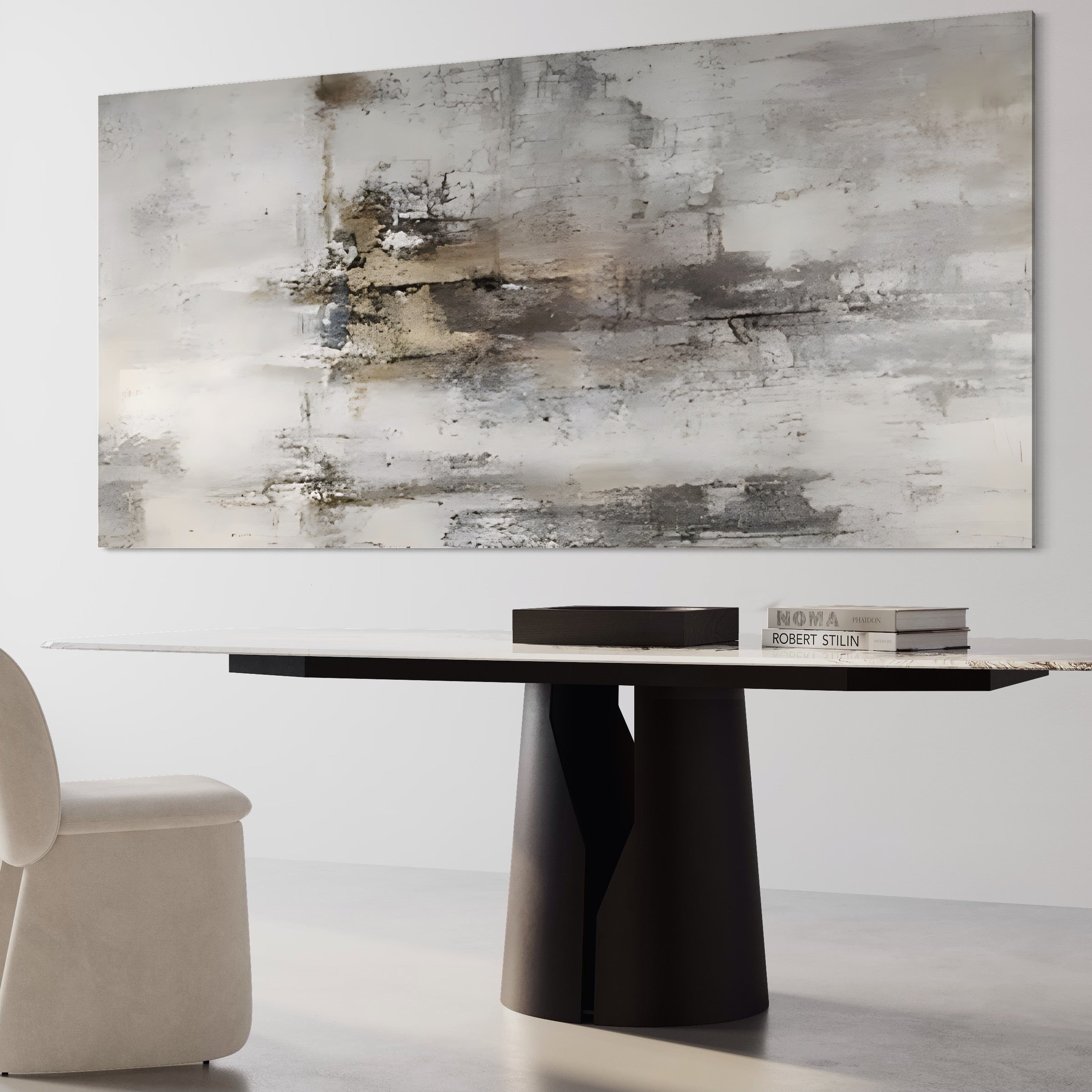 Tablou Canvas Premium LuxCanva® A1312, Abstract Gray , Living, Gri, Decorativ, Dormitor, Bronz, Culori Vibrante