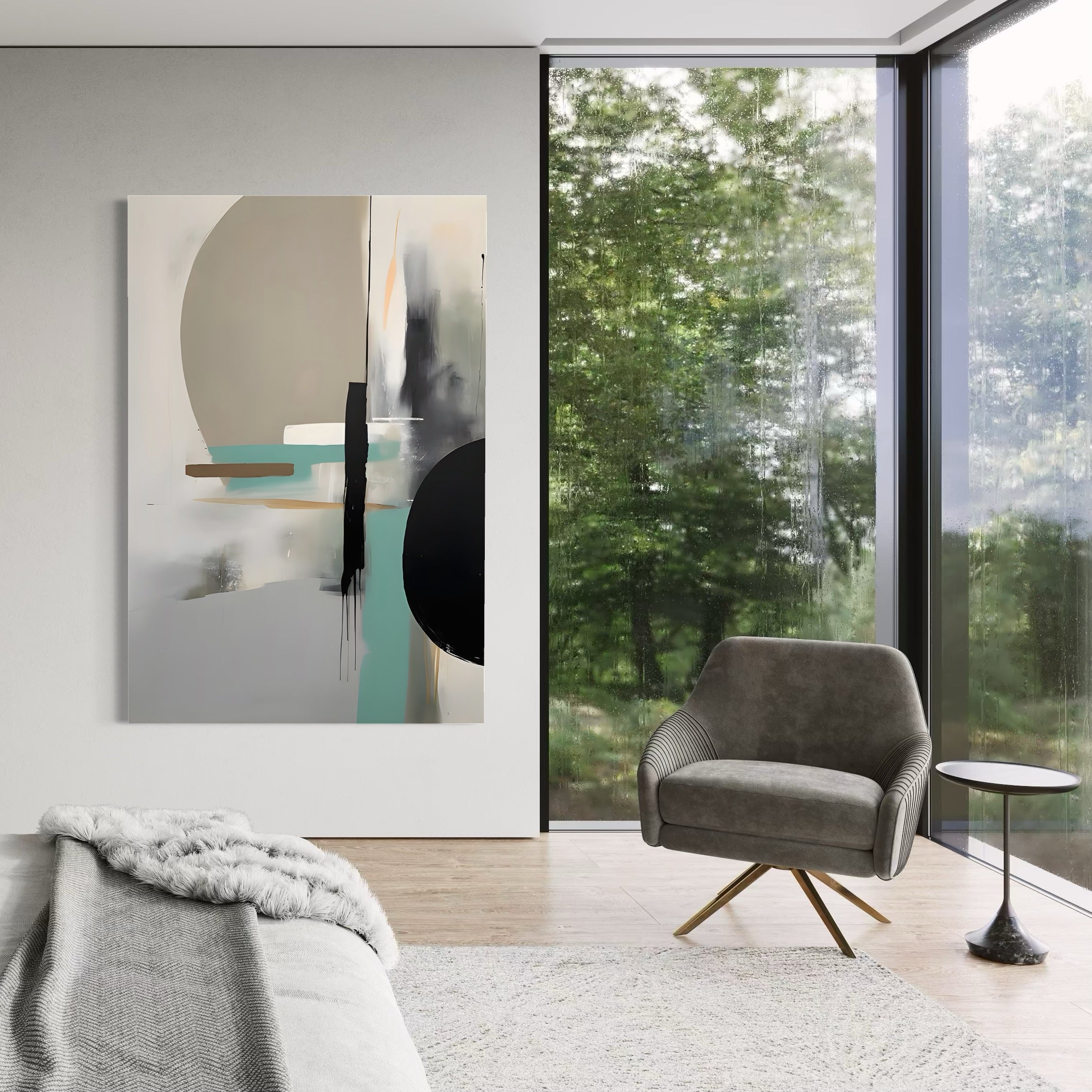 Tablou Canvas Premium LuxCanva® A1635, Abstract Circular , Room, Forme, Decorativ, Dormitor, Culori Vibrante