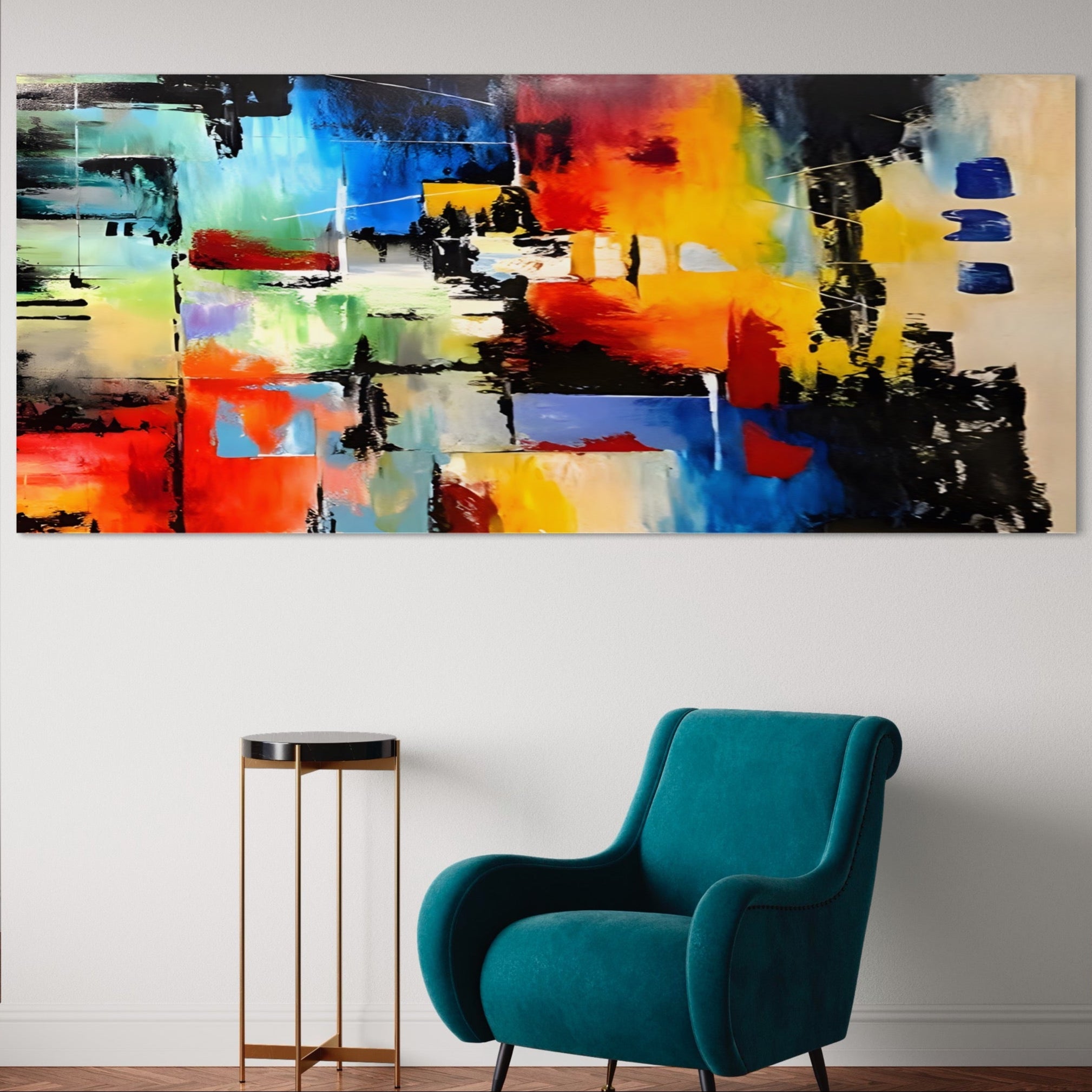 Tablou Canvas Premium LuxCanva® A1311, Paleta De Culori , Living, Abstract, Multicolor, Amestec De Culori, Galerie De Arta, Culori Vibrante