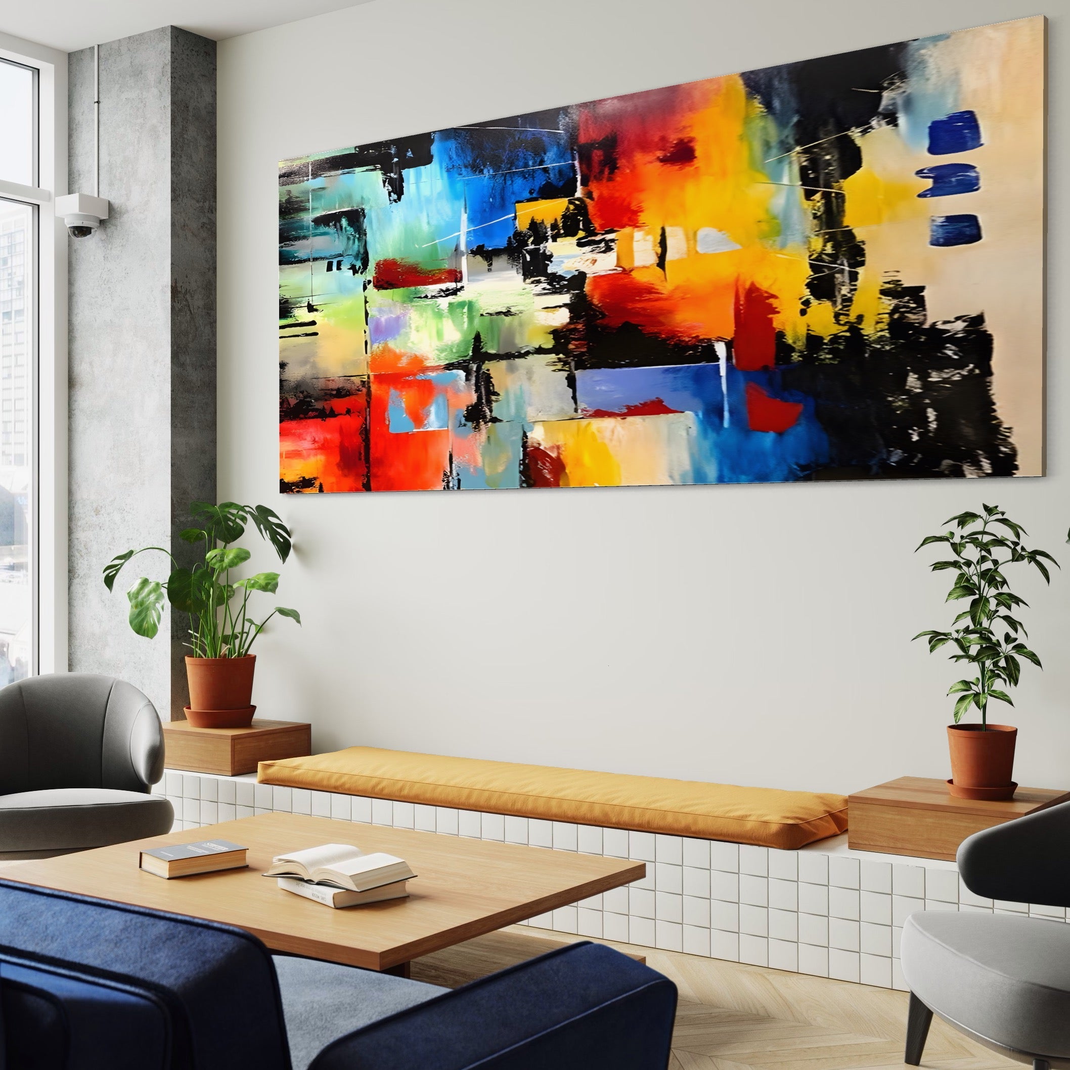 Tablou Canvas Premium LuxCanva® A1311, Paleta De Culori , Living, Abstract, Multicolor, Amestec De Culori, Galerie De Arta, Culori Vibrante