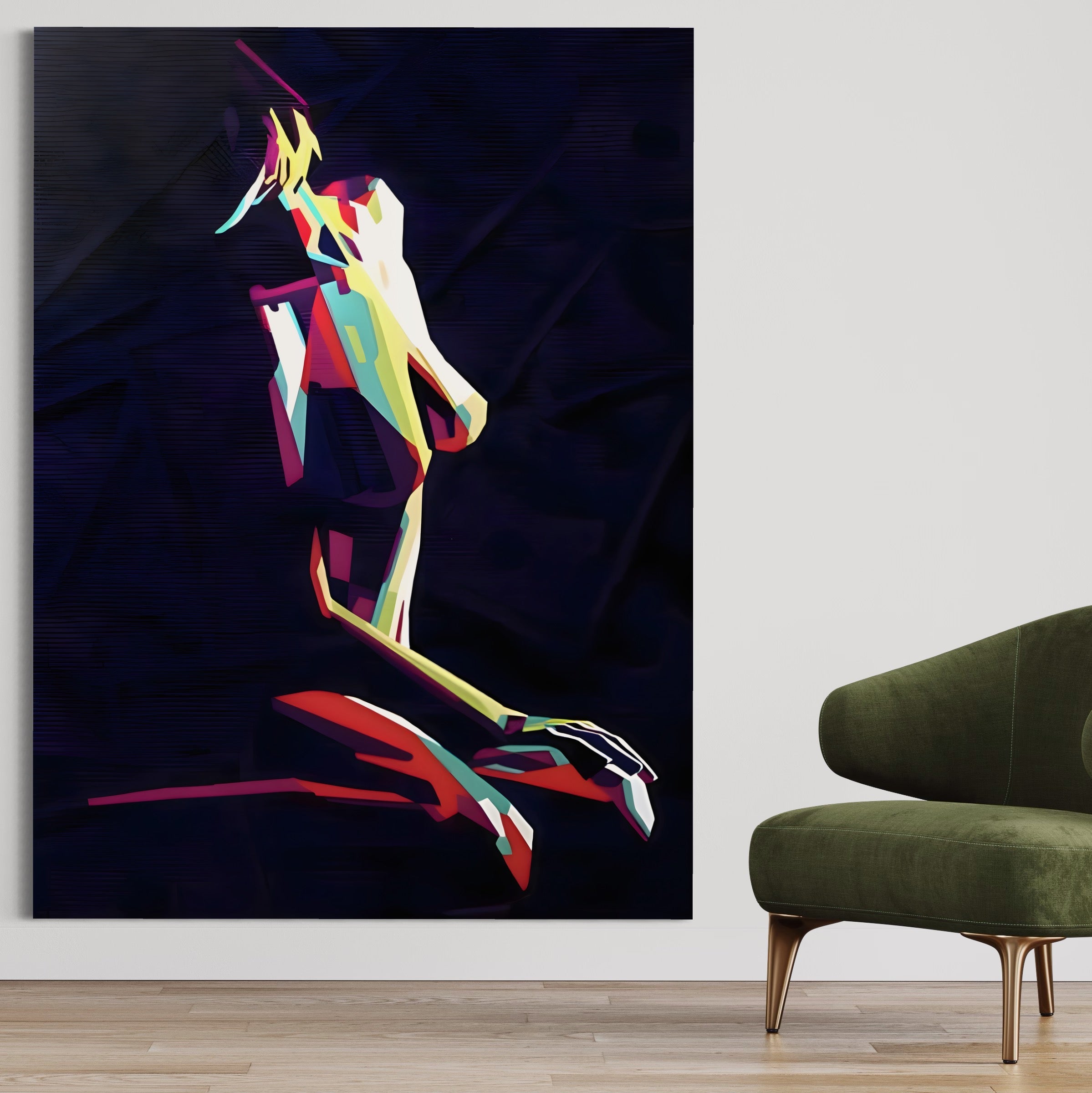 Tablou Canvas Premium LuxCanva® A1308, Abstract Nude , Femeie, Senzual, Trup, Dormitor, Culori Vibrante