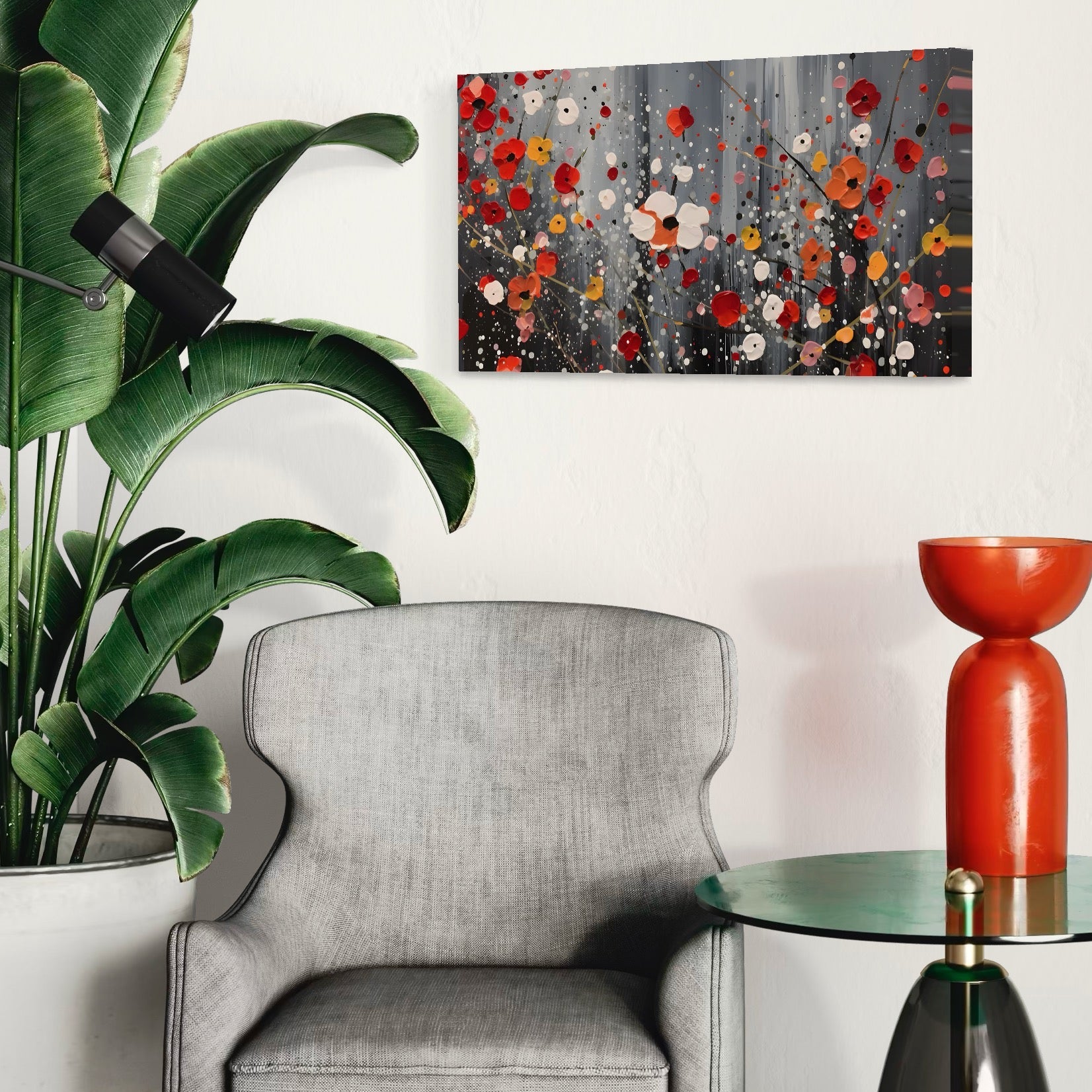 Tablou Canvas Premium LuxCanva® A1629, Minimal Flowers ,  Living, Flori, Natura, Decorativ, Dormitor, Culori Vibrante