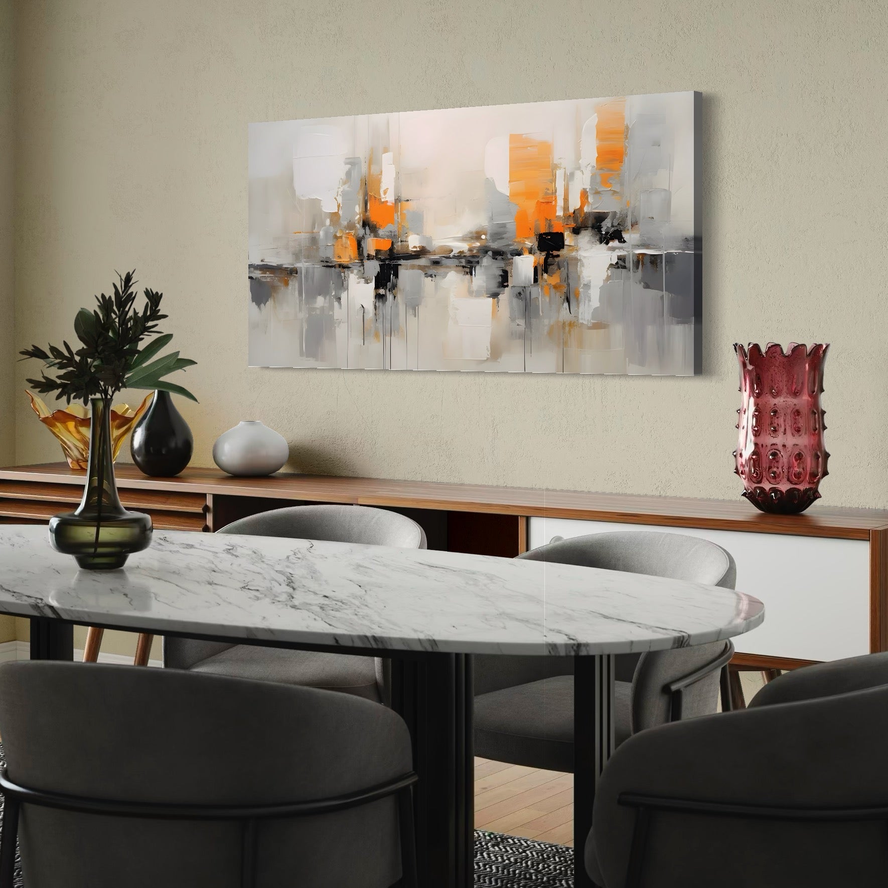 Tablou Canvas Premium LuxCanva® A1626, Pictura Gri , Room, Decorativ, Non Culori, Reflexie, Abstract, Dormitor, Culori Vibrante