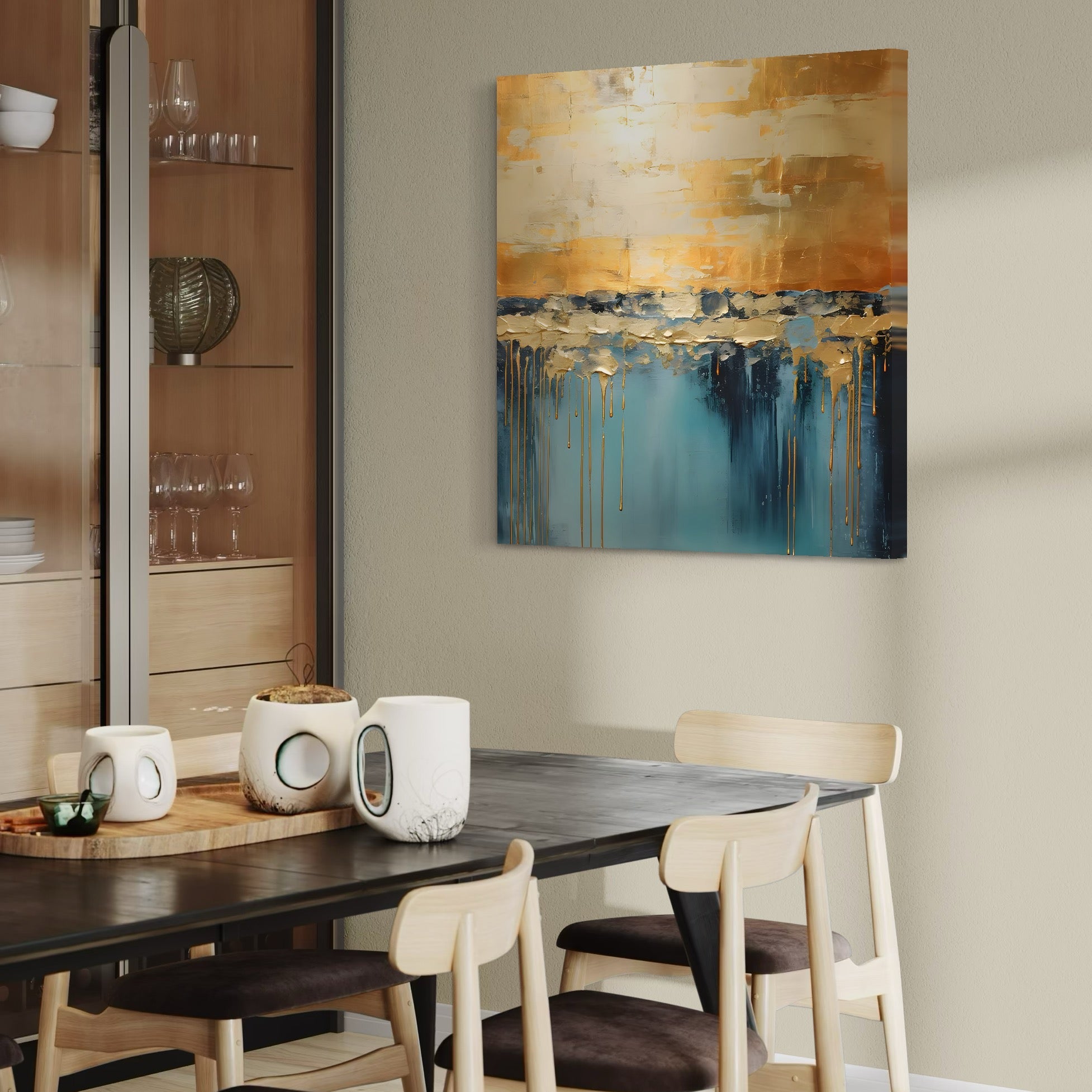 Tablou Canvas Premium LuxCanva® A1643, Blue Contrast ,  Living, Decorativ, Abstract, Cromatic, Dormitor, Culori Vibrante