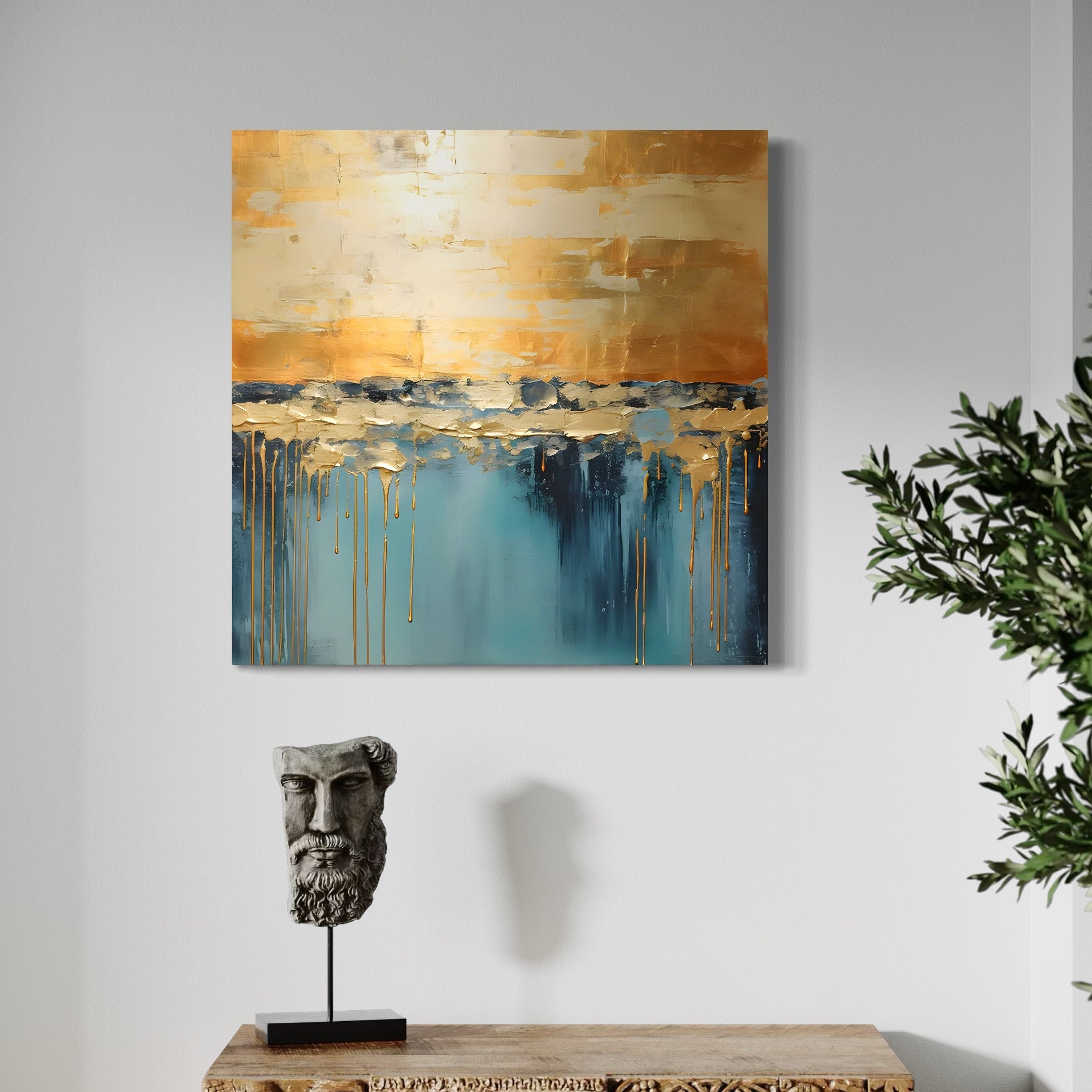 Tablou Canvas Premium LuxCanva® A1643, Blue Contrast ,  Living, Decorativ, Abstract, Cromatic, Dormitor, Culori Vibrante