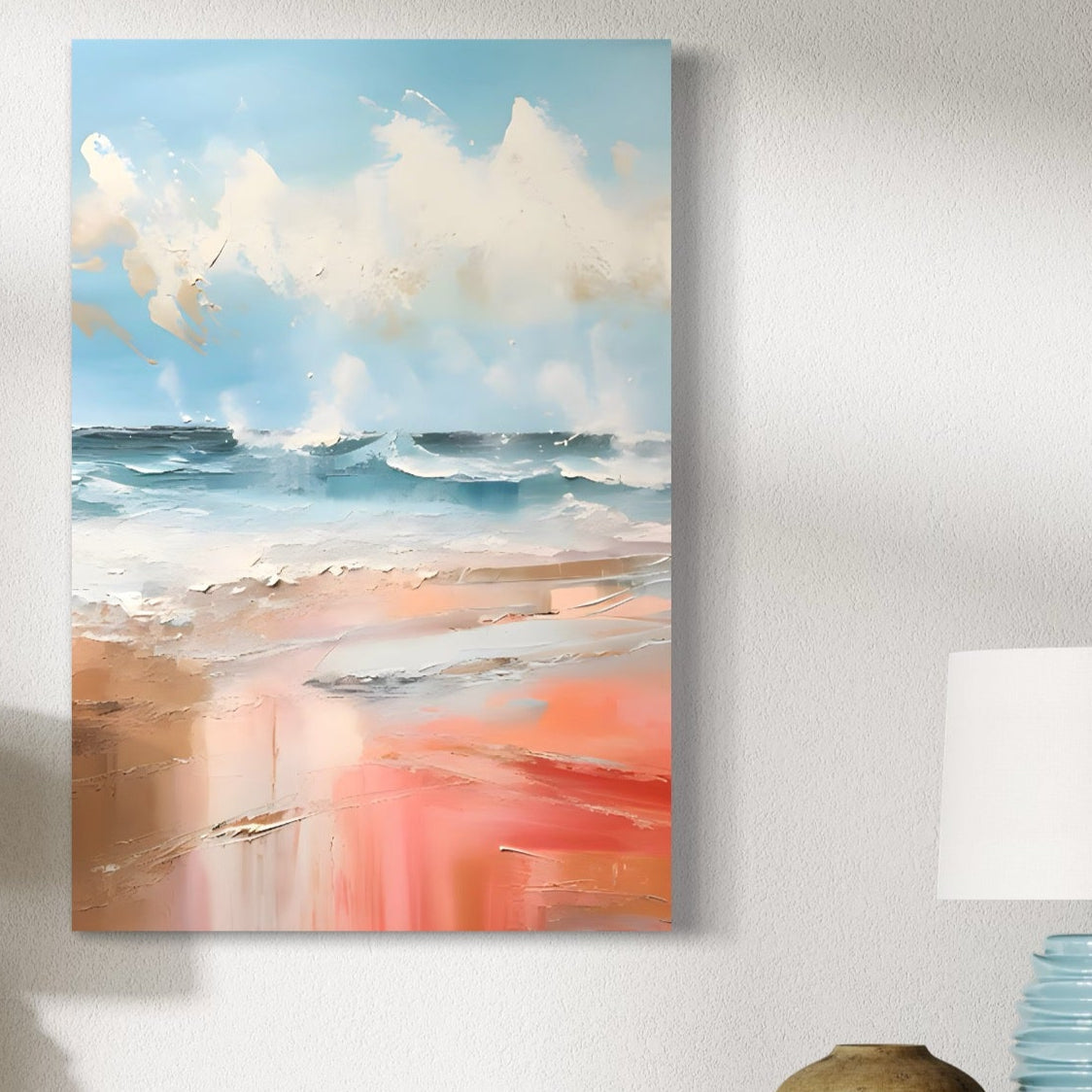 Tablou Canvas Premium LuxCanva® A1646, Sea Abstract , Dormitor, Decorativ, Plaja, Valuri, Living, Culori Vibrante