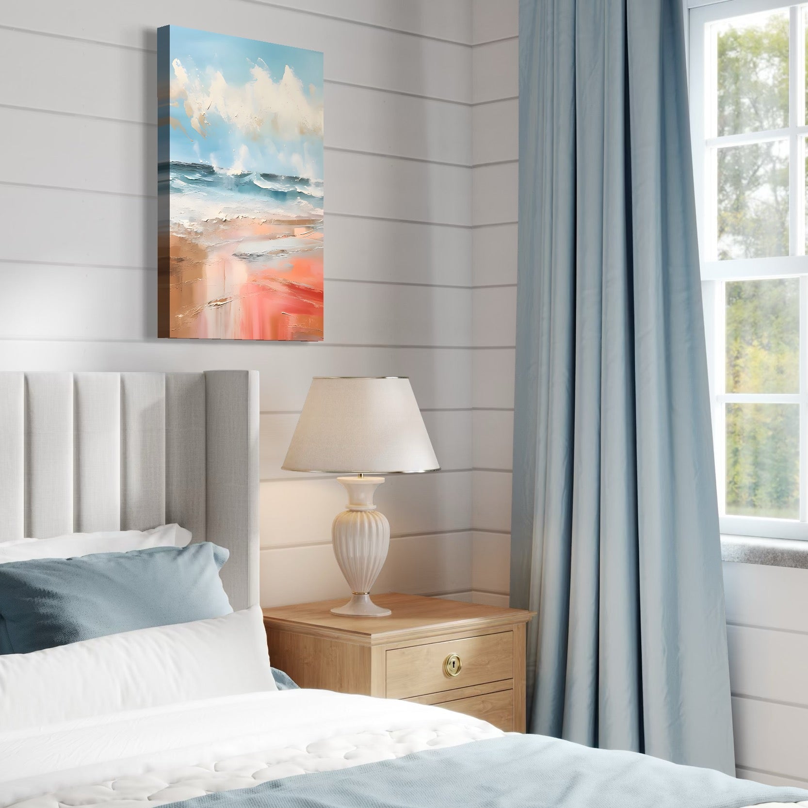 Tablou Canvas Premium LuxCanva® A1646, Sea Abstract , Dormitor, Decorativ, Plaja, Valuri, Living, Culori Vibrante