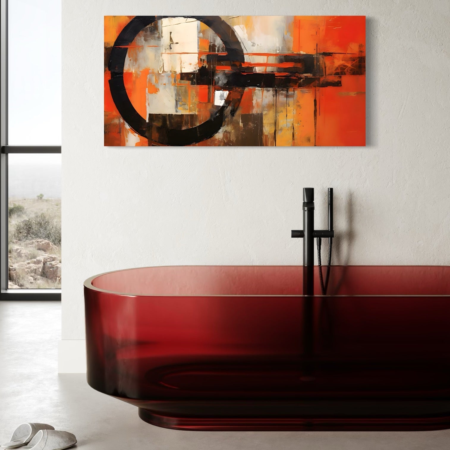 Tablou Canvas Premium LuxCanva® A1648, Geometrie Abstracta , Dormitor, Decorativ, Cromatic, Living, Culori Vibrante