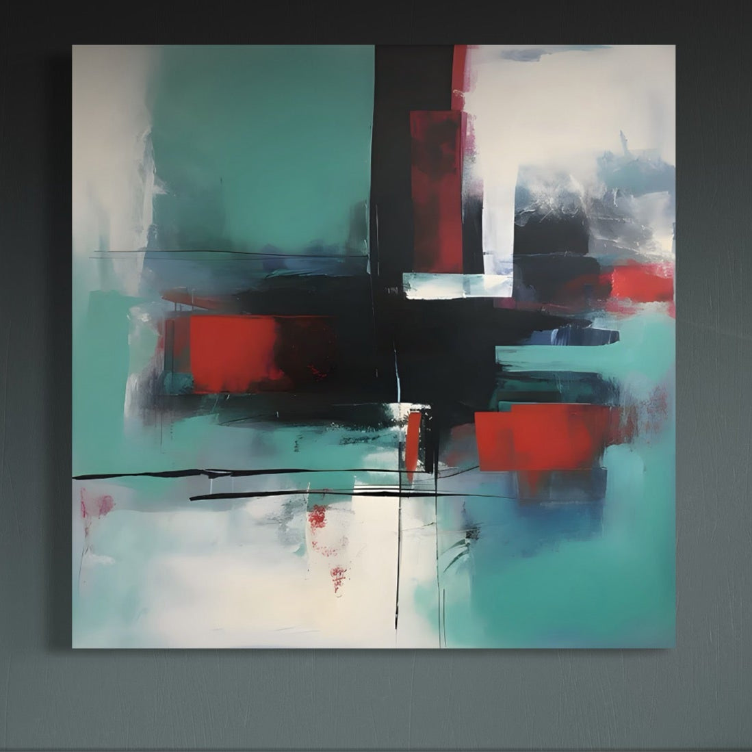 Tablou Canvas Premium LuxCanva® A1649, Painting Blue , Room, Cromatic, Abstract, Living, Culori Vibrante