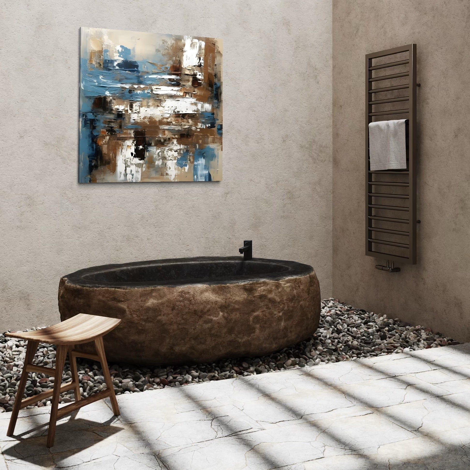 Tablou Canvas Premium LuxCanva® A1650, Painting Brown , Room, Decorativ, Cromatic, Abstract, Living, Culori Vibrante