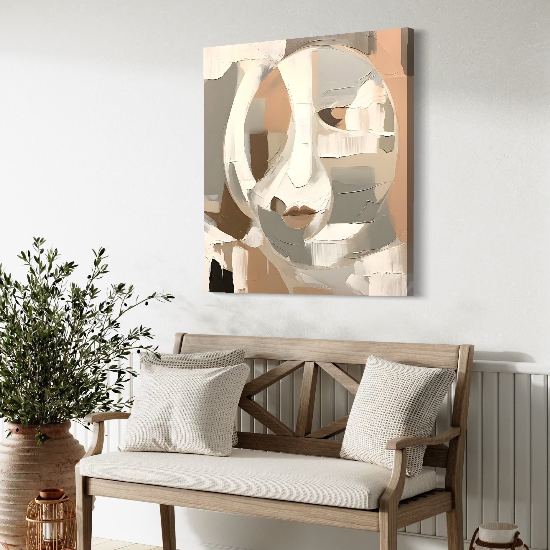 Tablou Canvas Premium LuxCanva® A1654, Abstract Lips , Room, Fata, Ochi, Decorativ, Living, Culori Vibrante