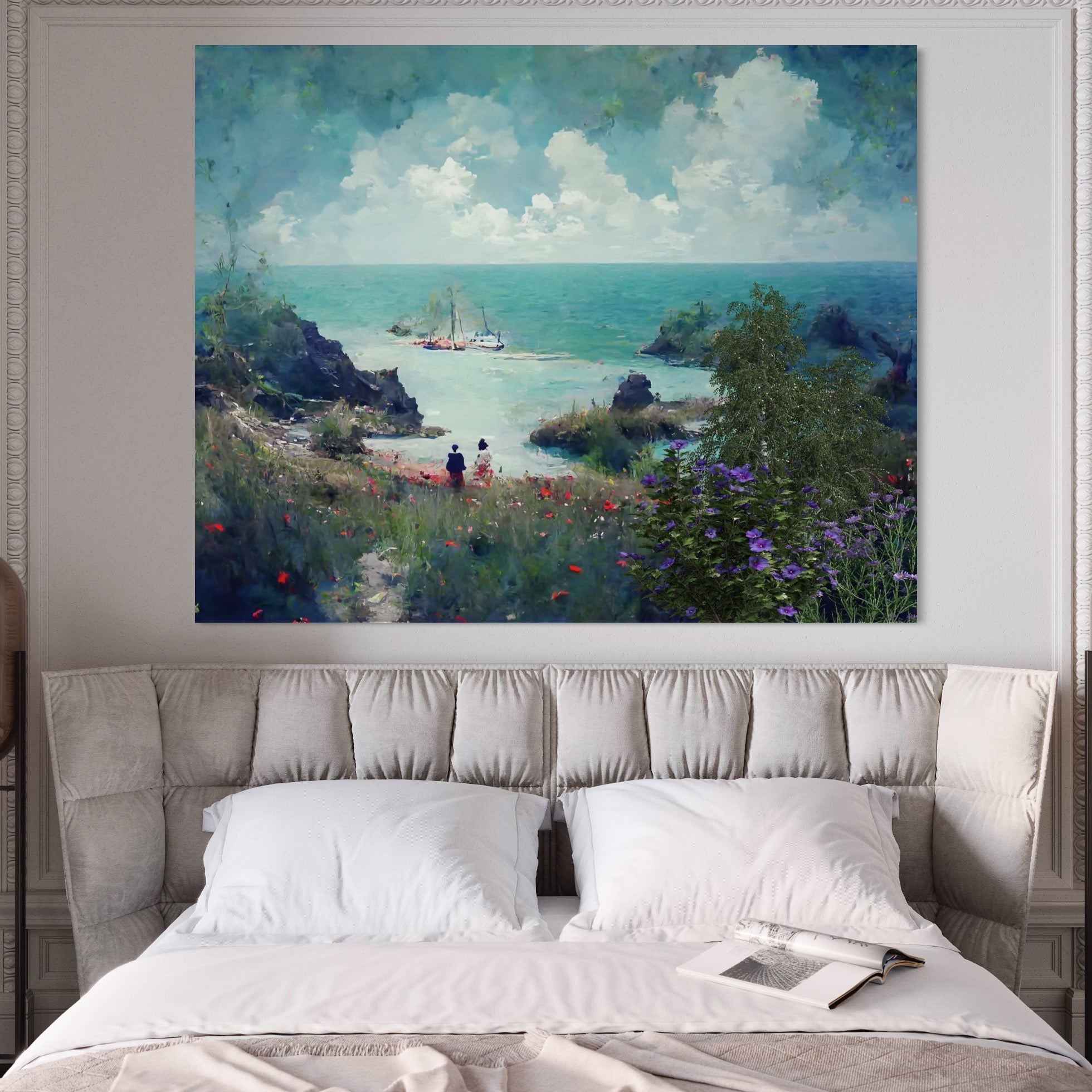 Tablou Canvas Premium LuxCanva® A1292, Blue Sky, Living, Vara, Cer, Oameni, Mare, Dormitor, Culori Vibrante