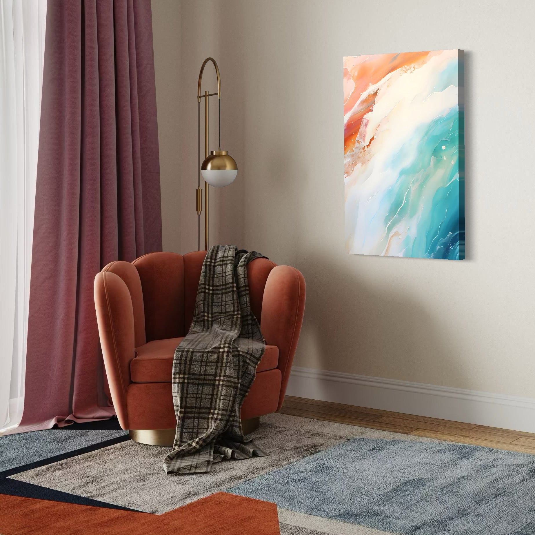 Tablou Canvas Premium LuxCanva® A1658, Colors Waves , Room, Decorativ, Abstract, Cromatic, Living, Culori Vibrante